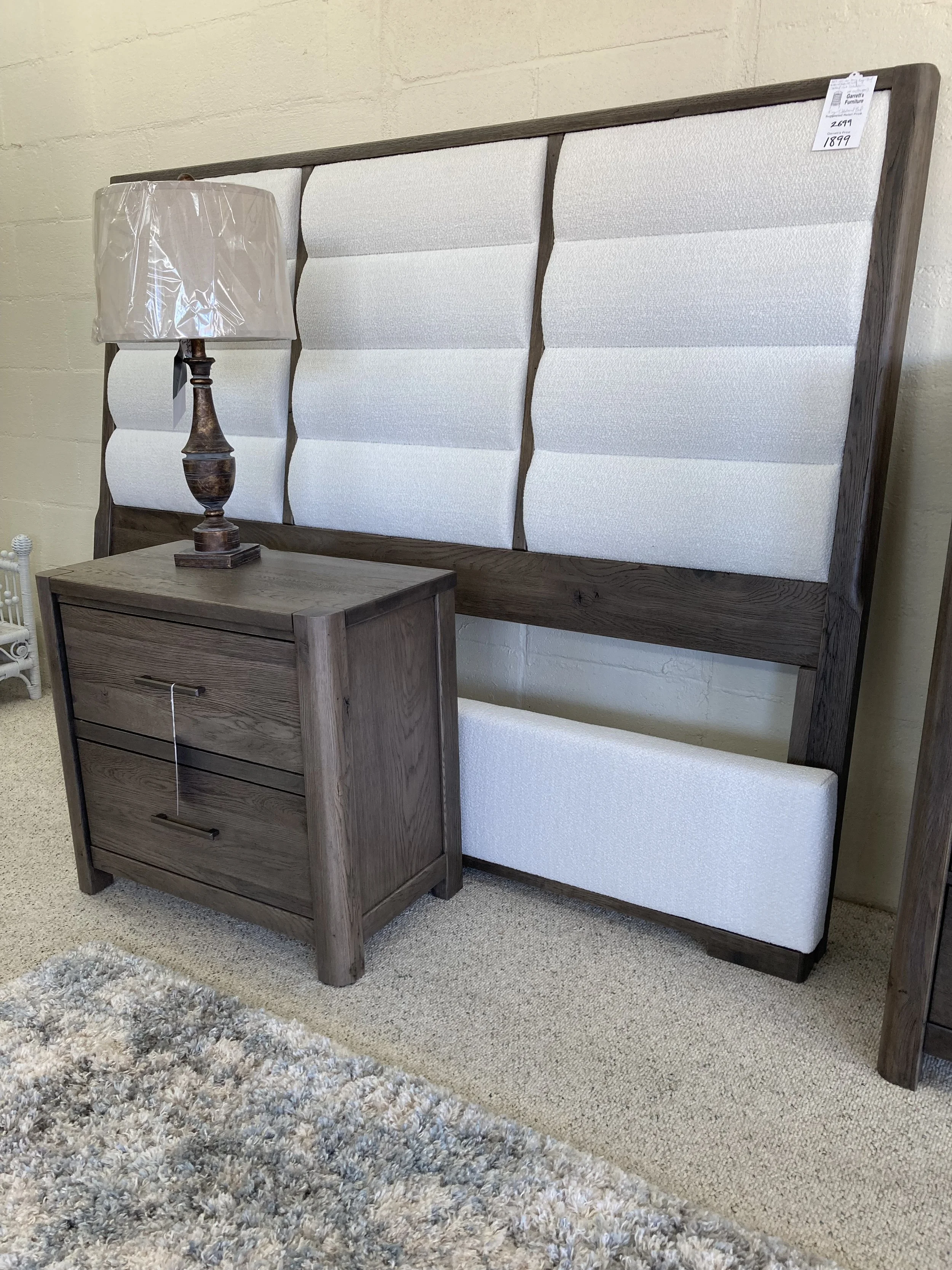King upholstered bed- Crafted Oak collection by Erin & Ben Napier for Vaughan Bassett