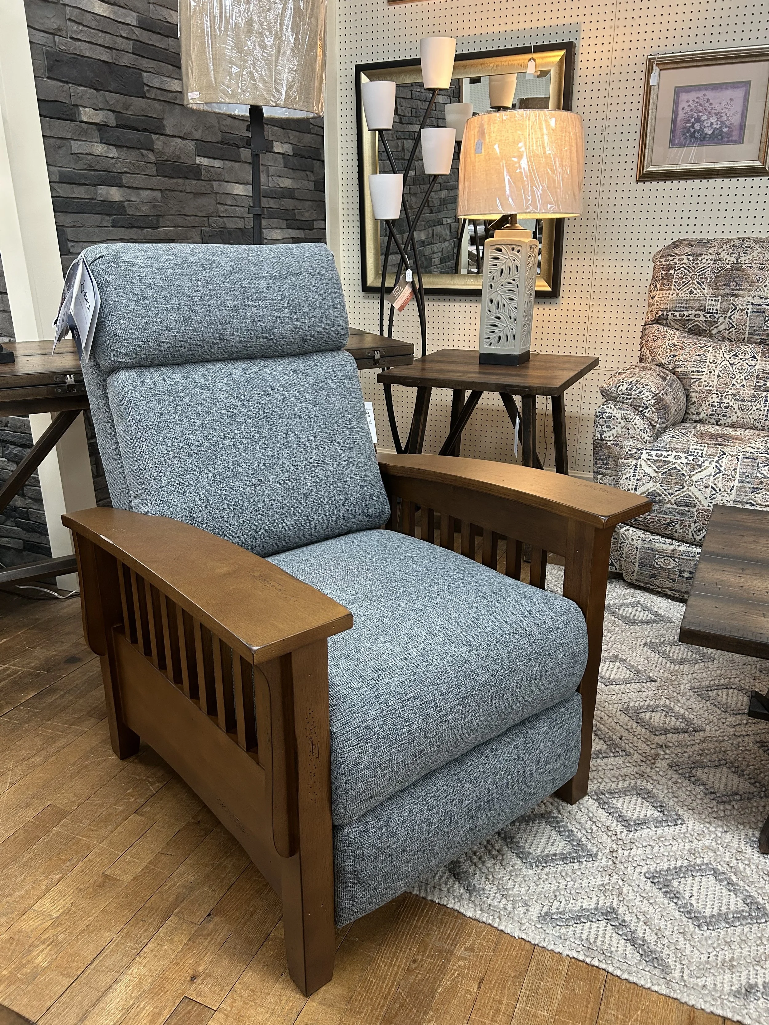 Best HF - press back e lining chair in blue fabric