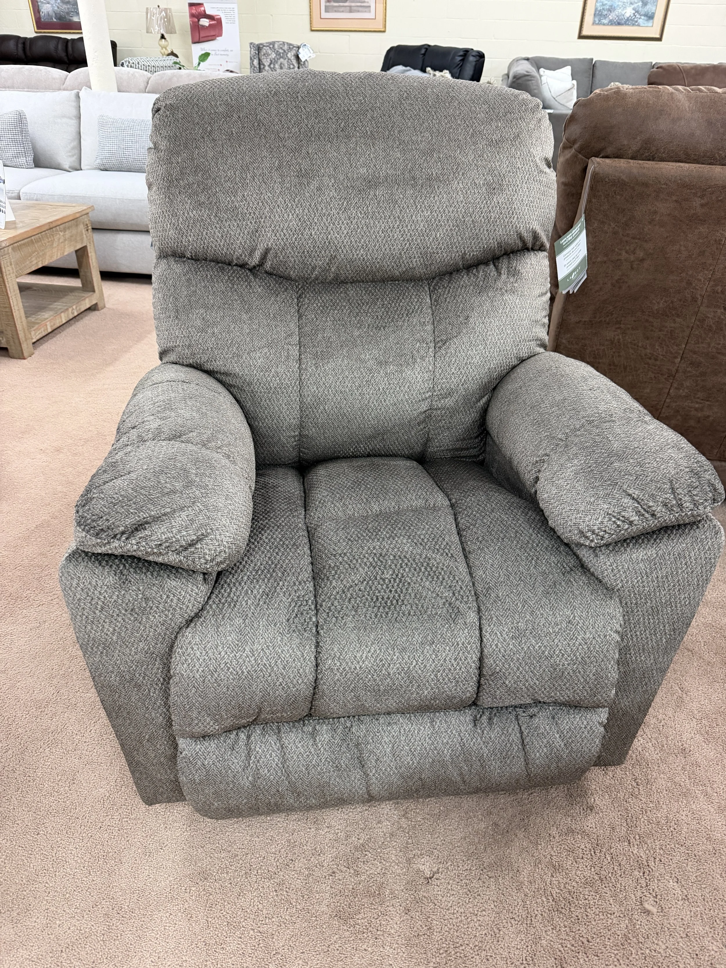 LaZBoy - Morrison manual rocker recliner in light brown fabric