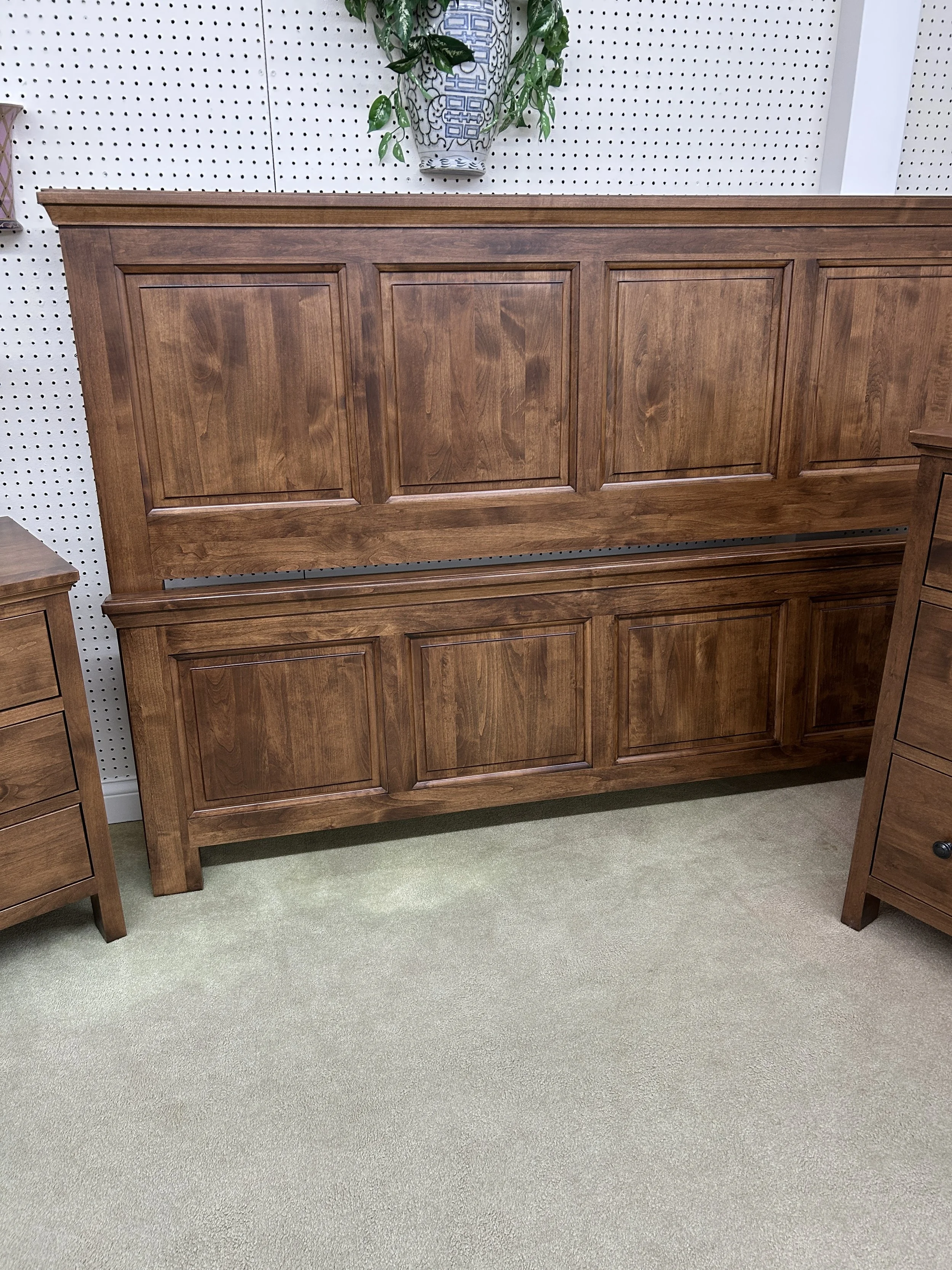 King panel bed in Tuscan Brown stain on solid Alder - from the Heritage collection by Archbold Furniture 