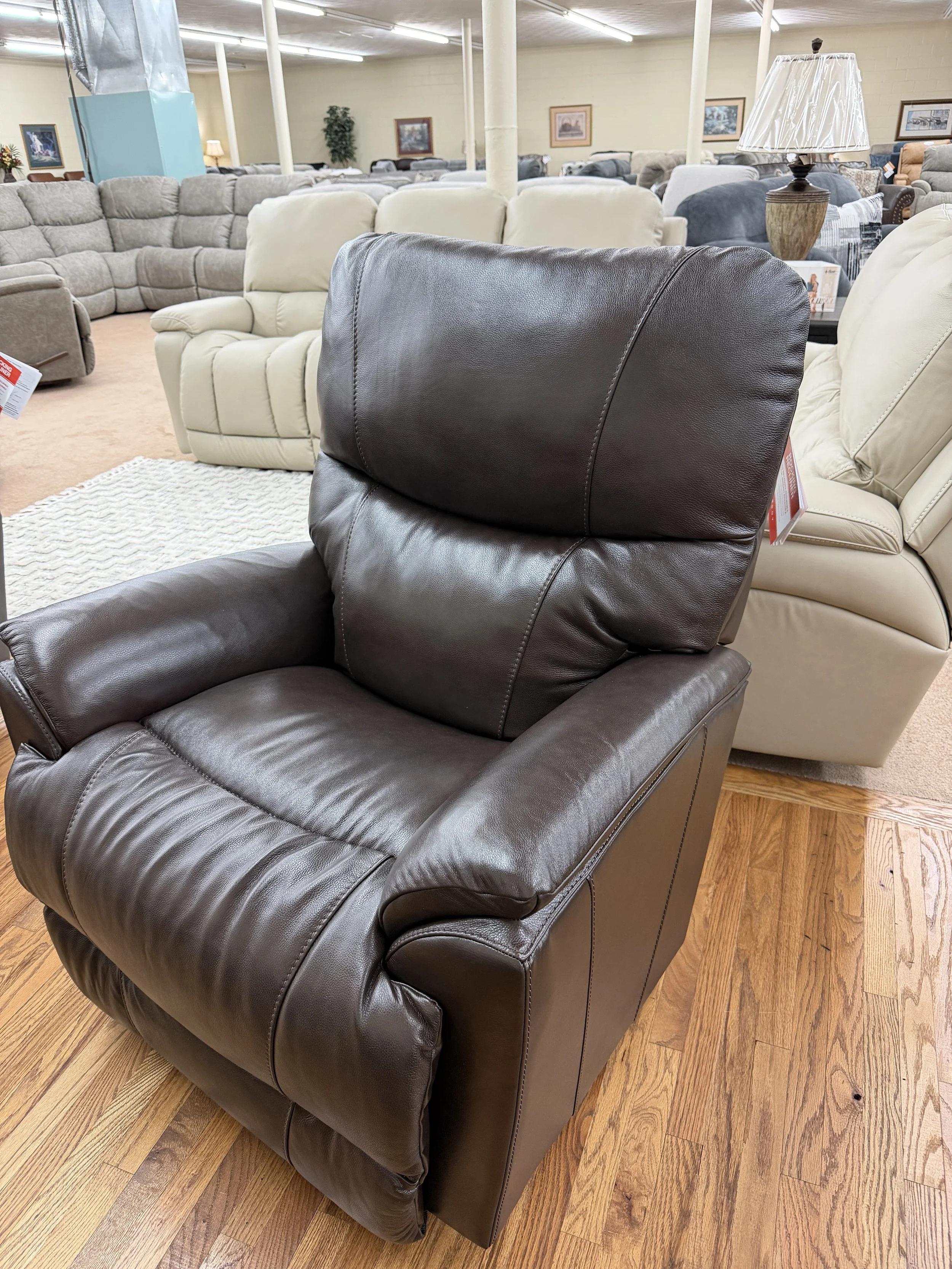 LaZBoy - Trouper manual rocker recliner in brown leather 