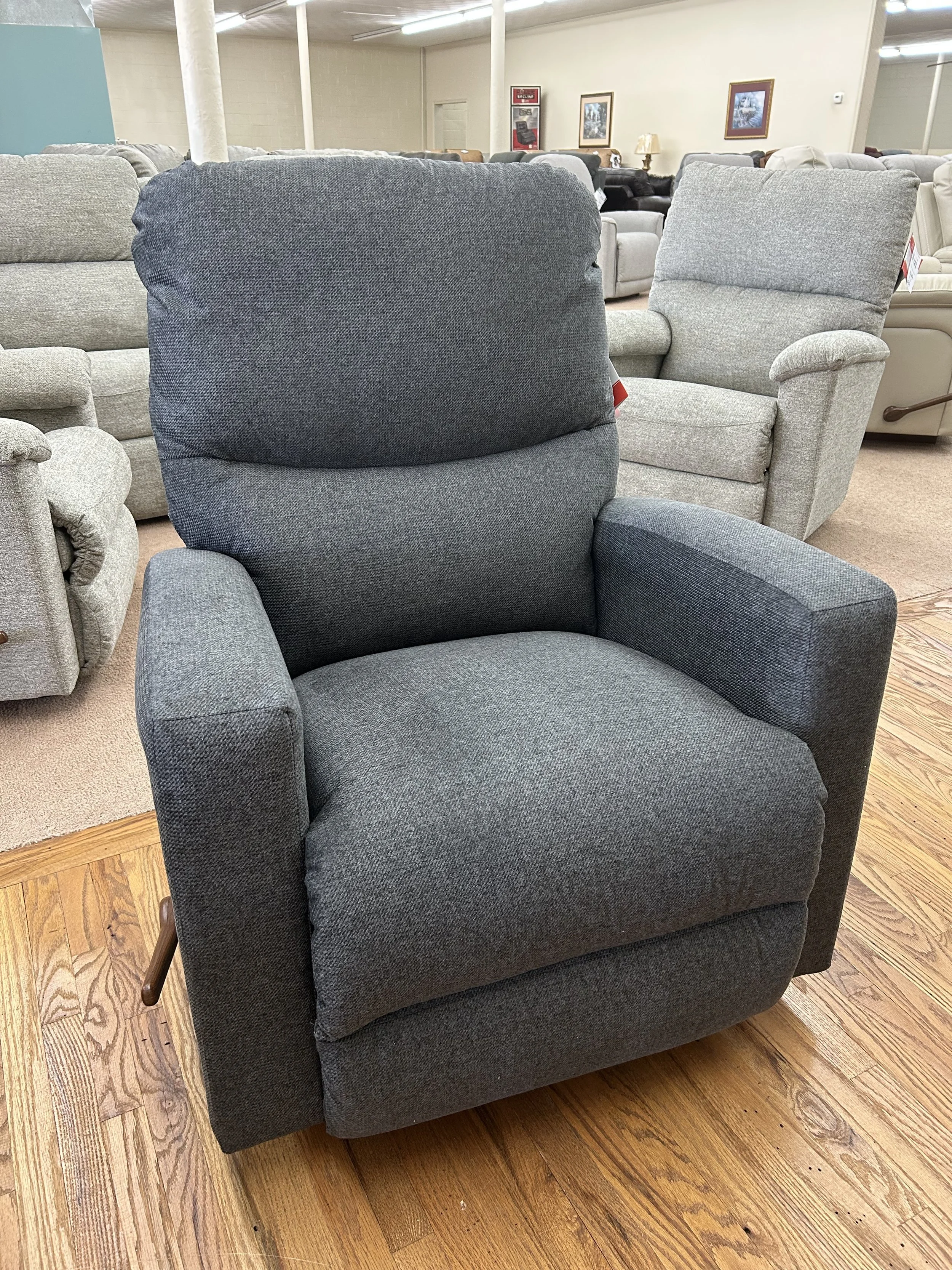LaZBoy - Sherman rocker recliner in dark blue fabric