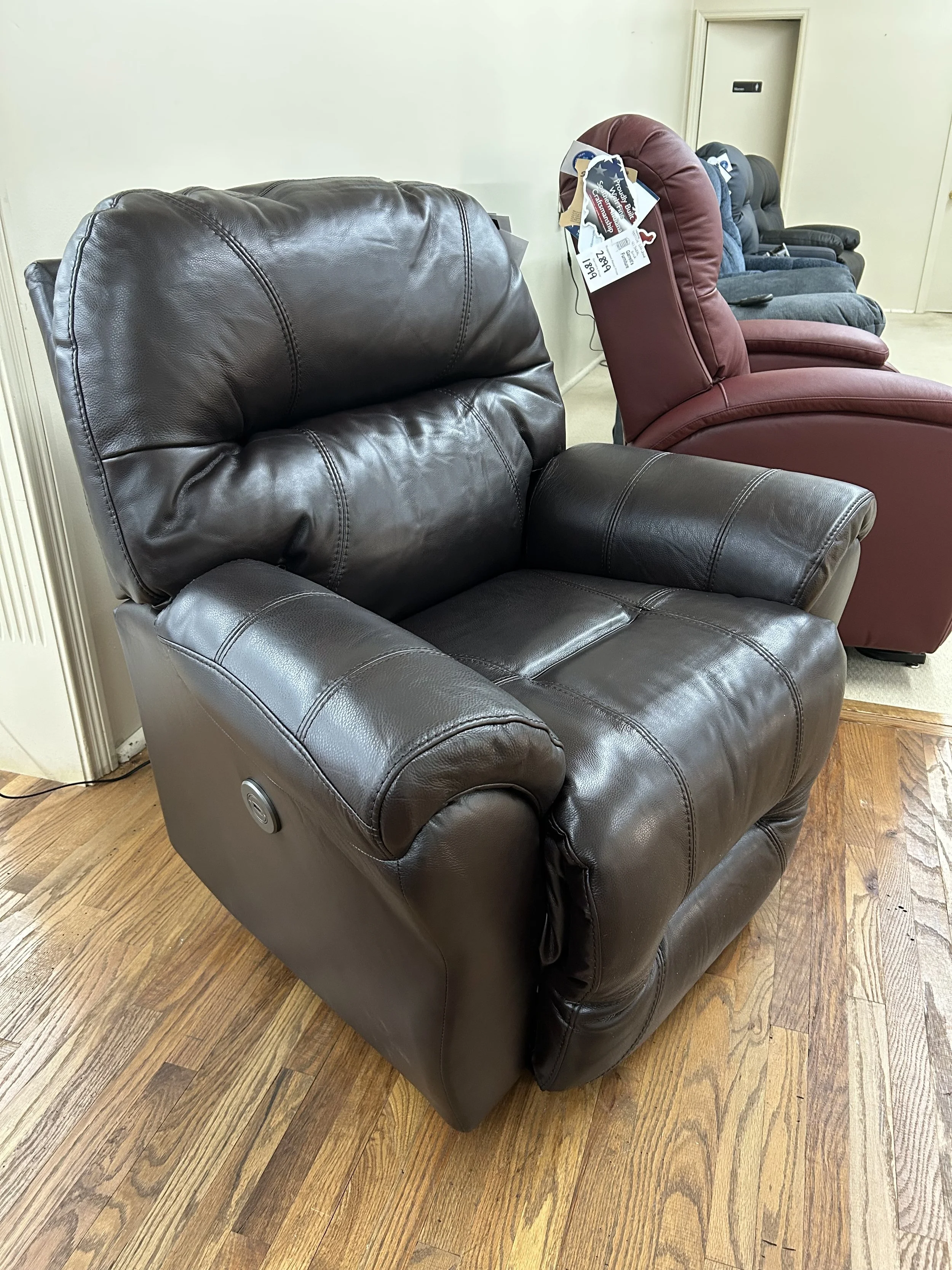 Best HF - Bodie power space-saver recliner in chocolate brown leather