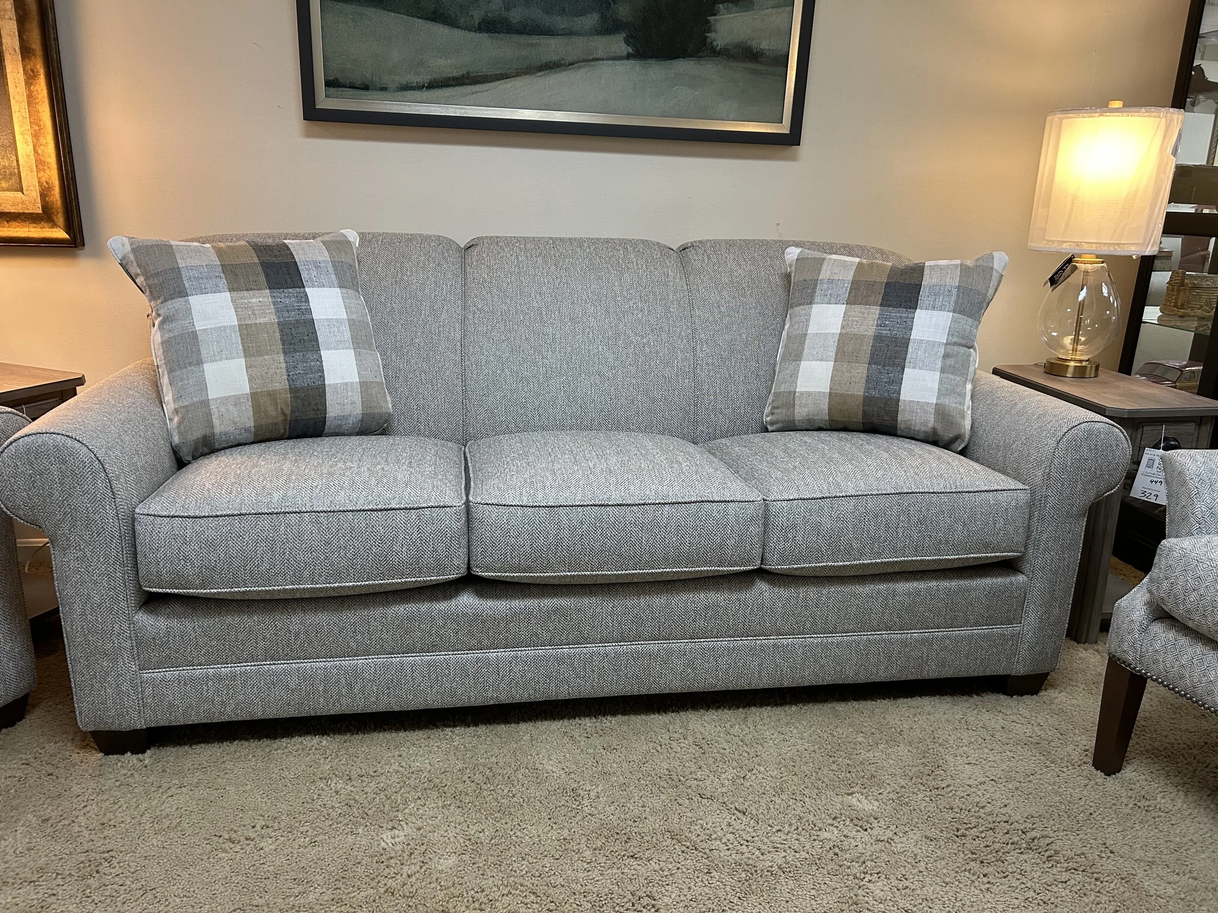 King Hickory - Amy tight-back sofa in Albion Dove performance fabric