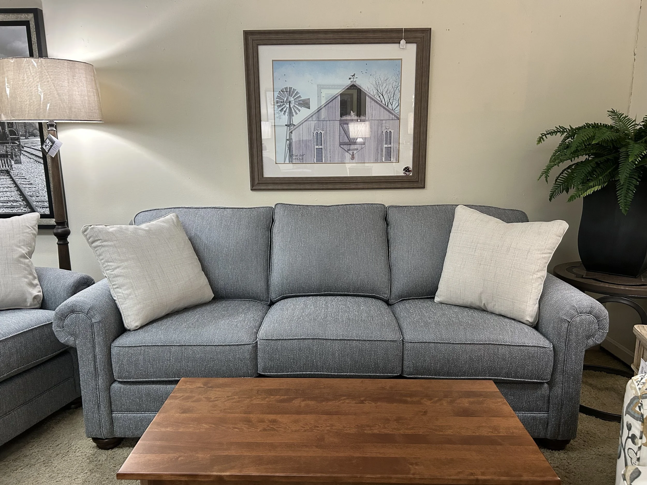 King Hickory - Bentley sofa in Albion Silverfox performance fabric