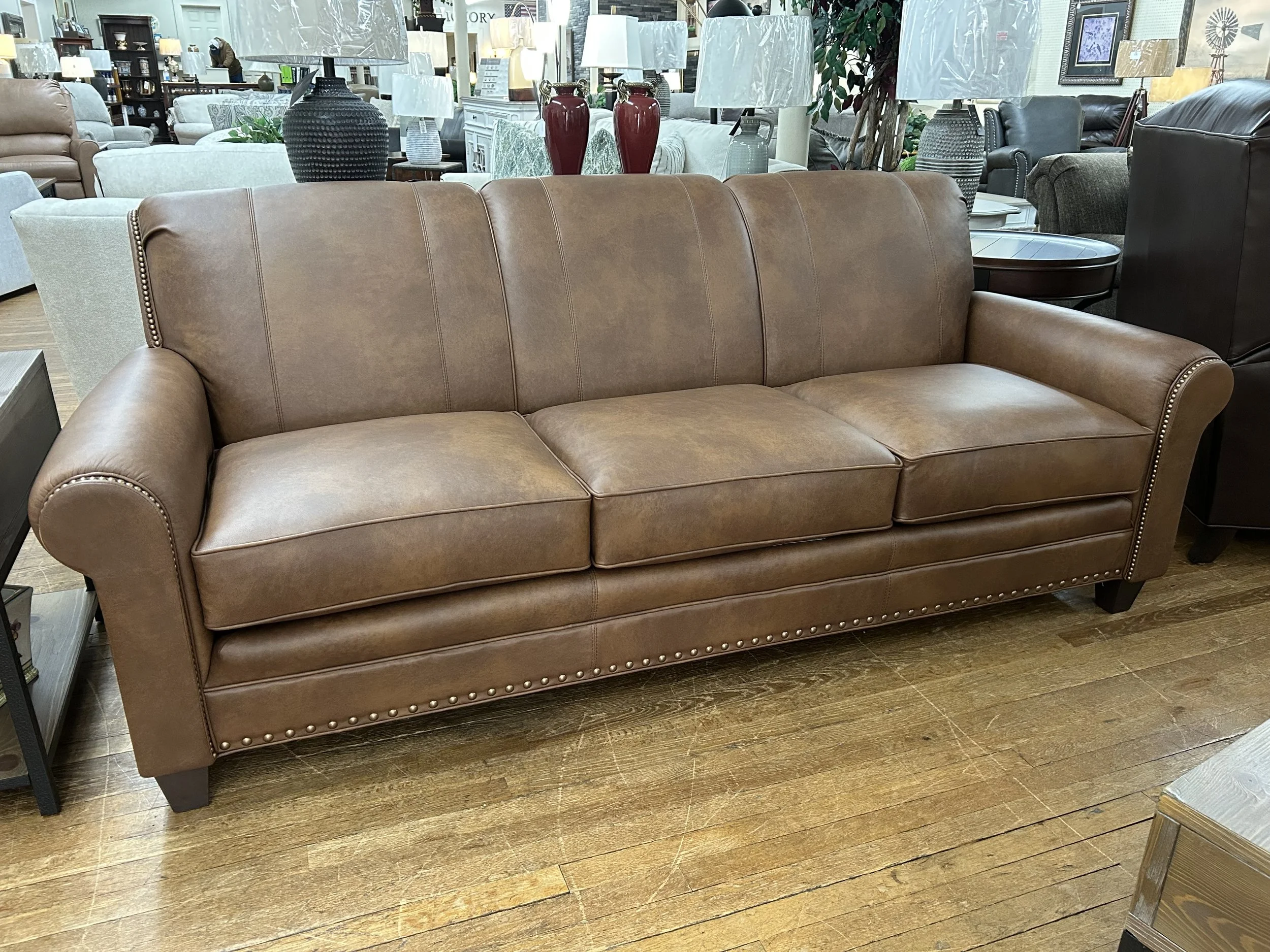 Smith Brothers- 88” tight back sofa in cocoa leather (style 269-10)