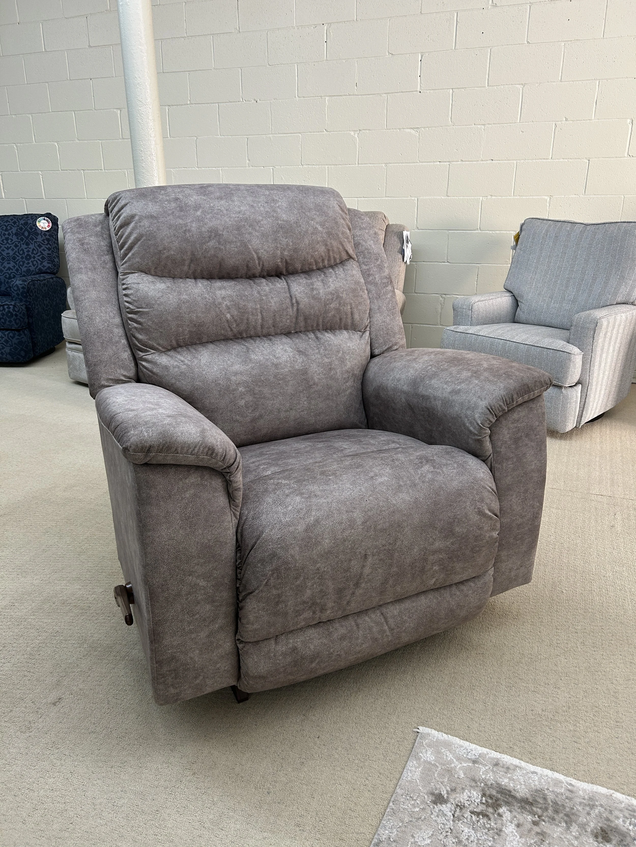 LaZBoy - Redwood manual rocker recliner in light brown performance fabric 
