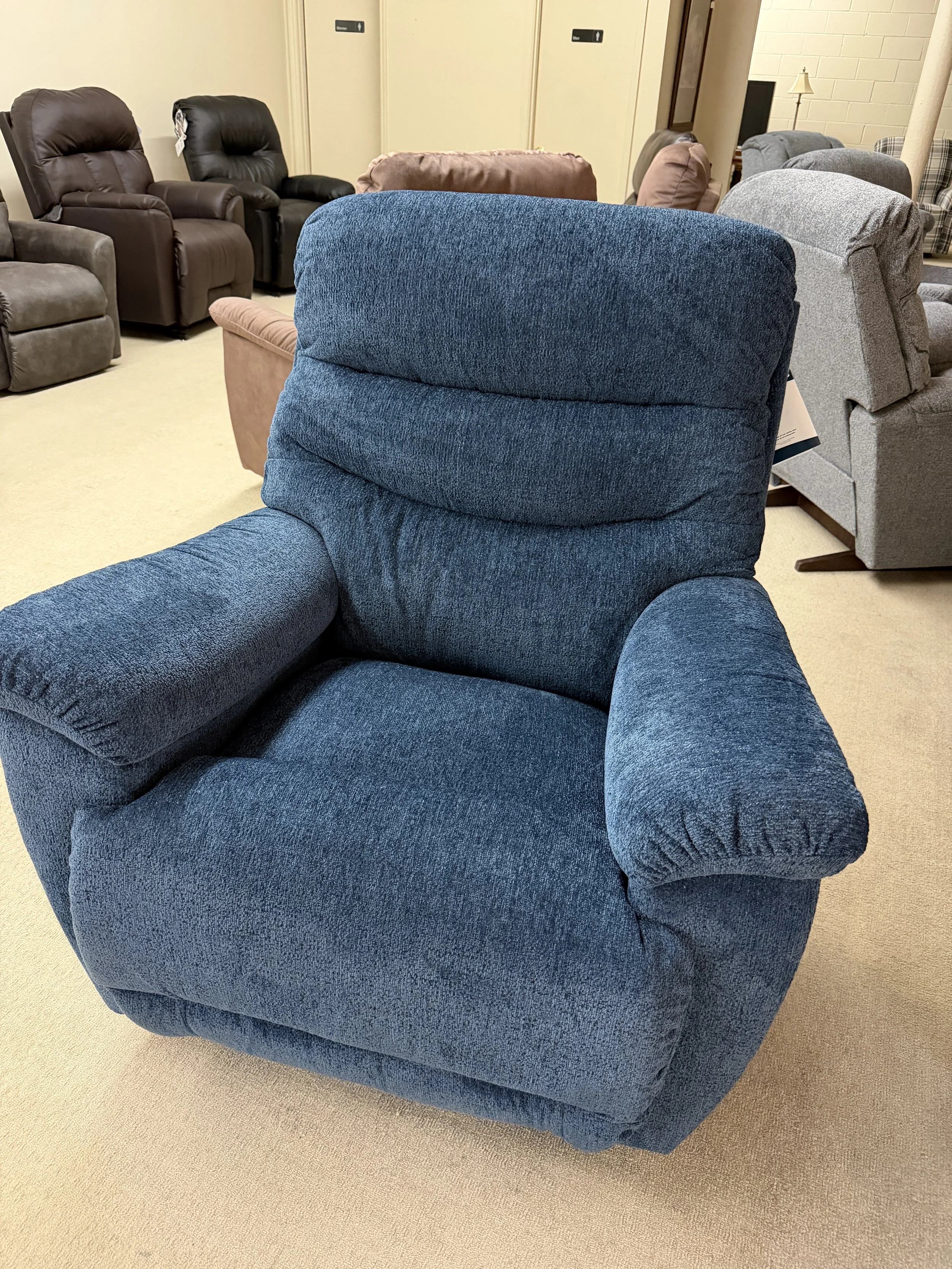 LaZBoy - Joshua manual rocker recliner in blue fabric