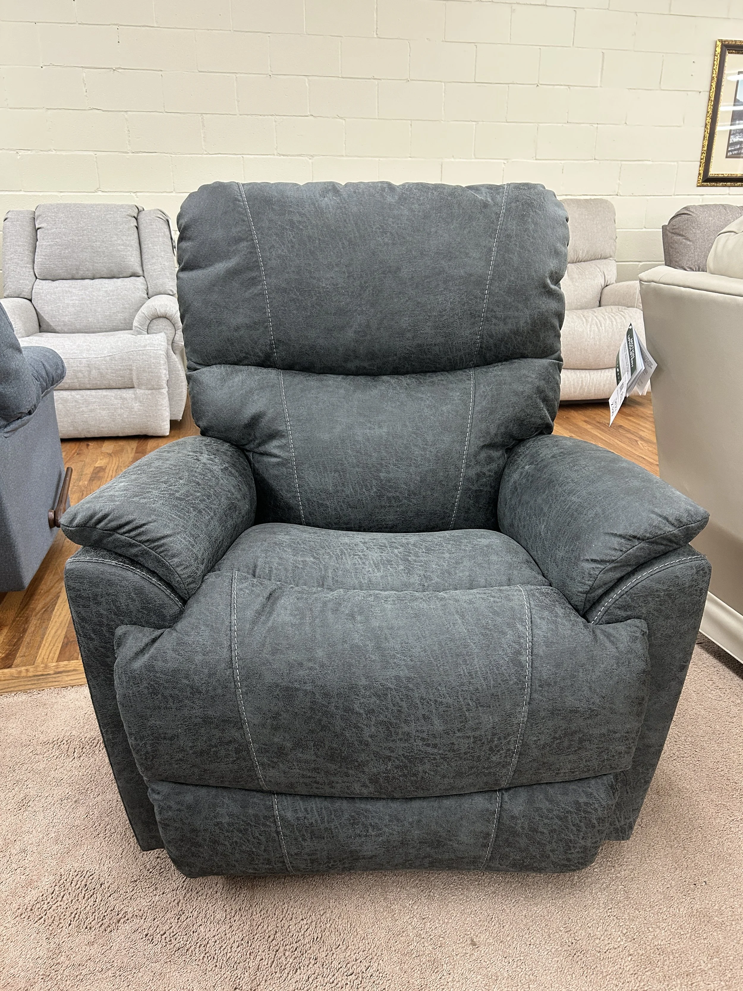 LaZboy - Trouper in dark blue sueded performance fabric