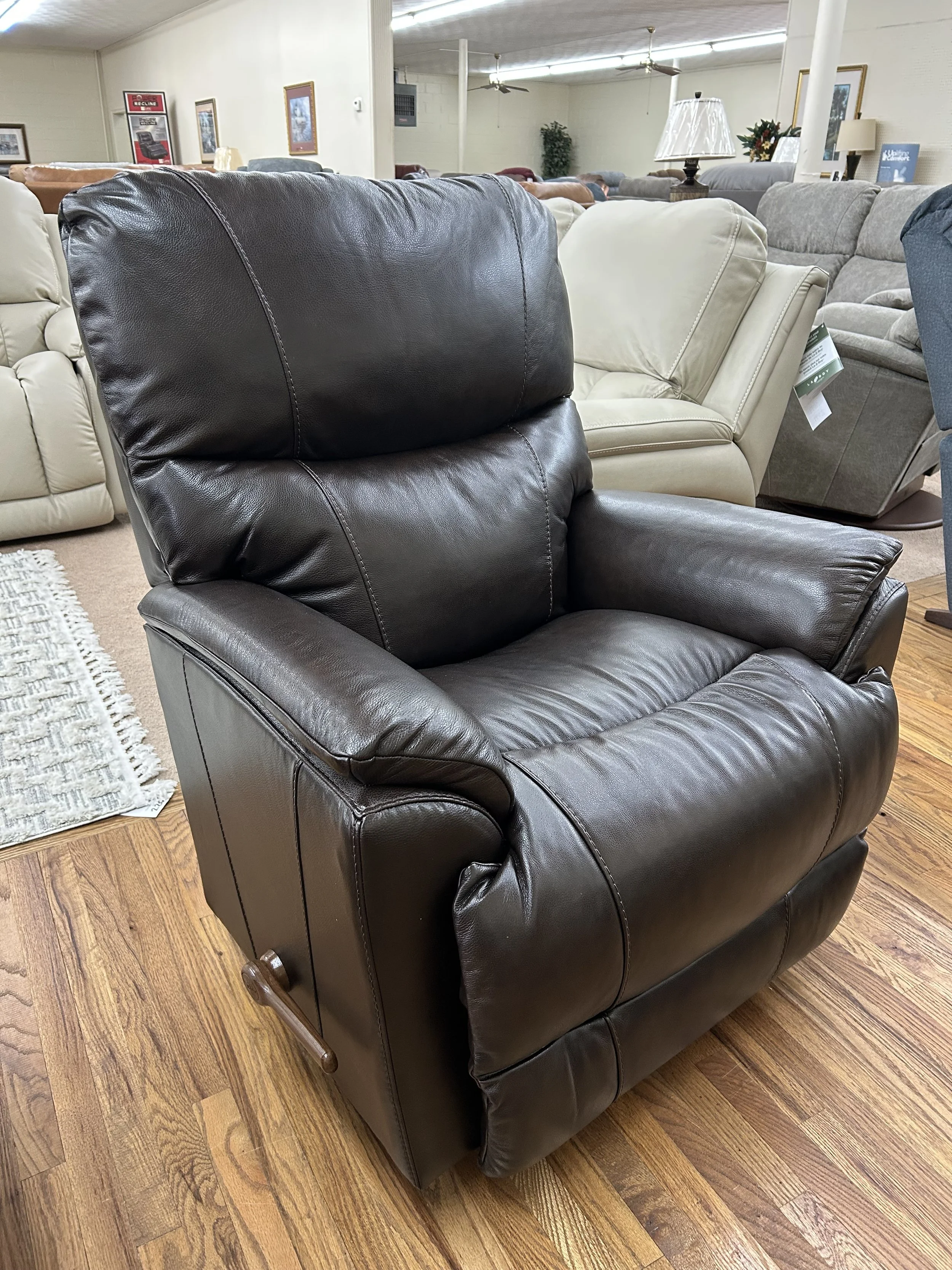 LaZBoy - Trouper manual rocker-recliner in brown leather