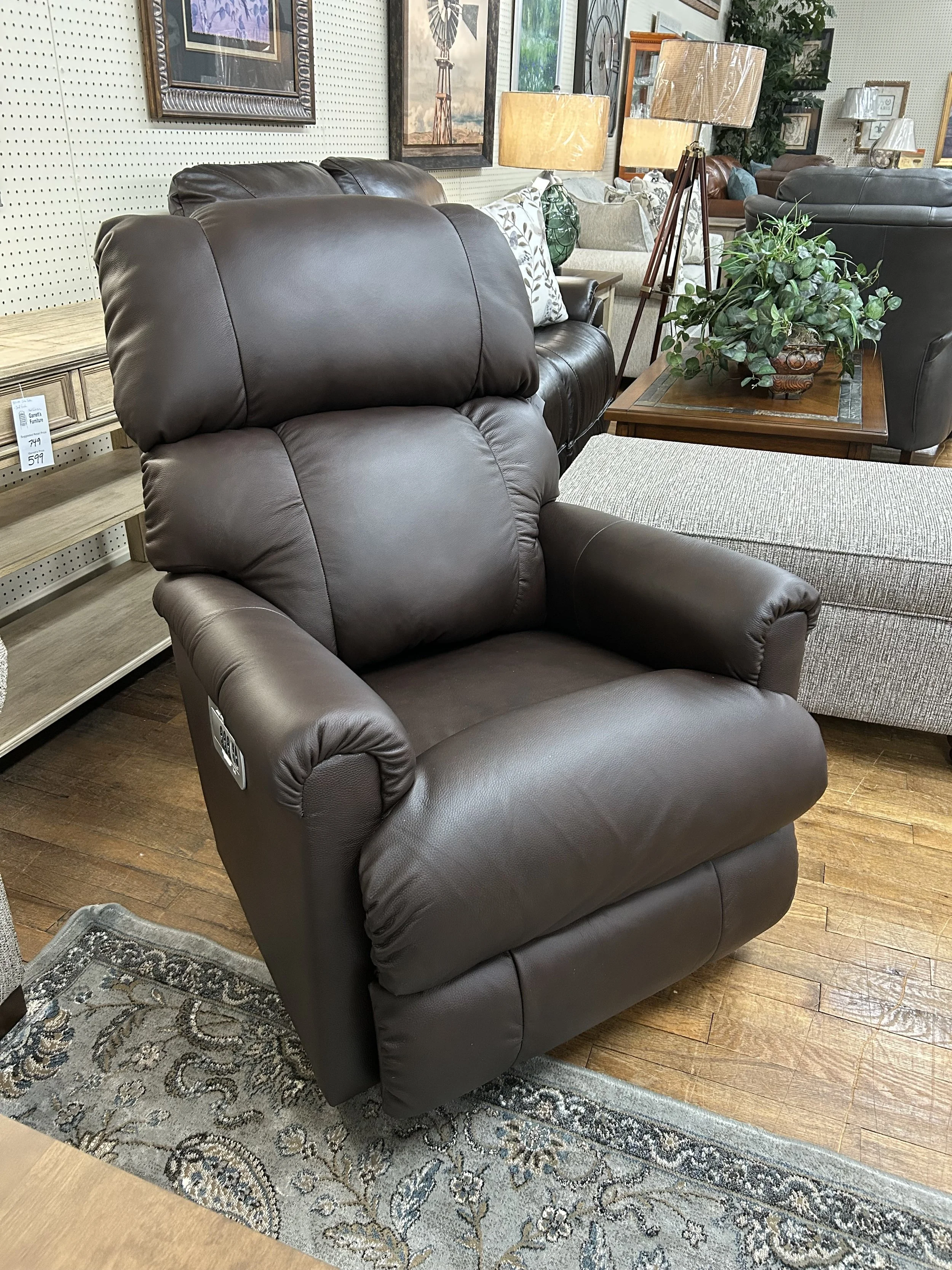 LaZBoy - Pinnacle power rocker recliner with articulating headrest in brown leather