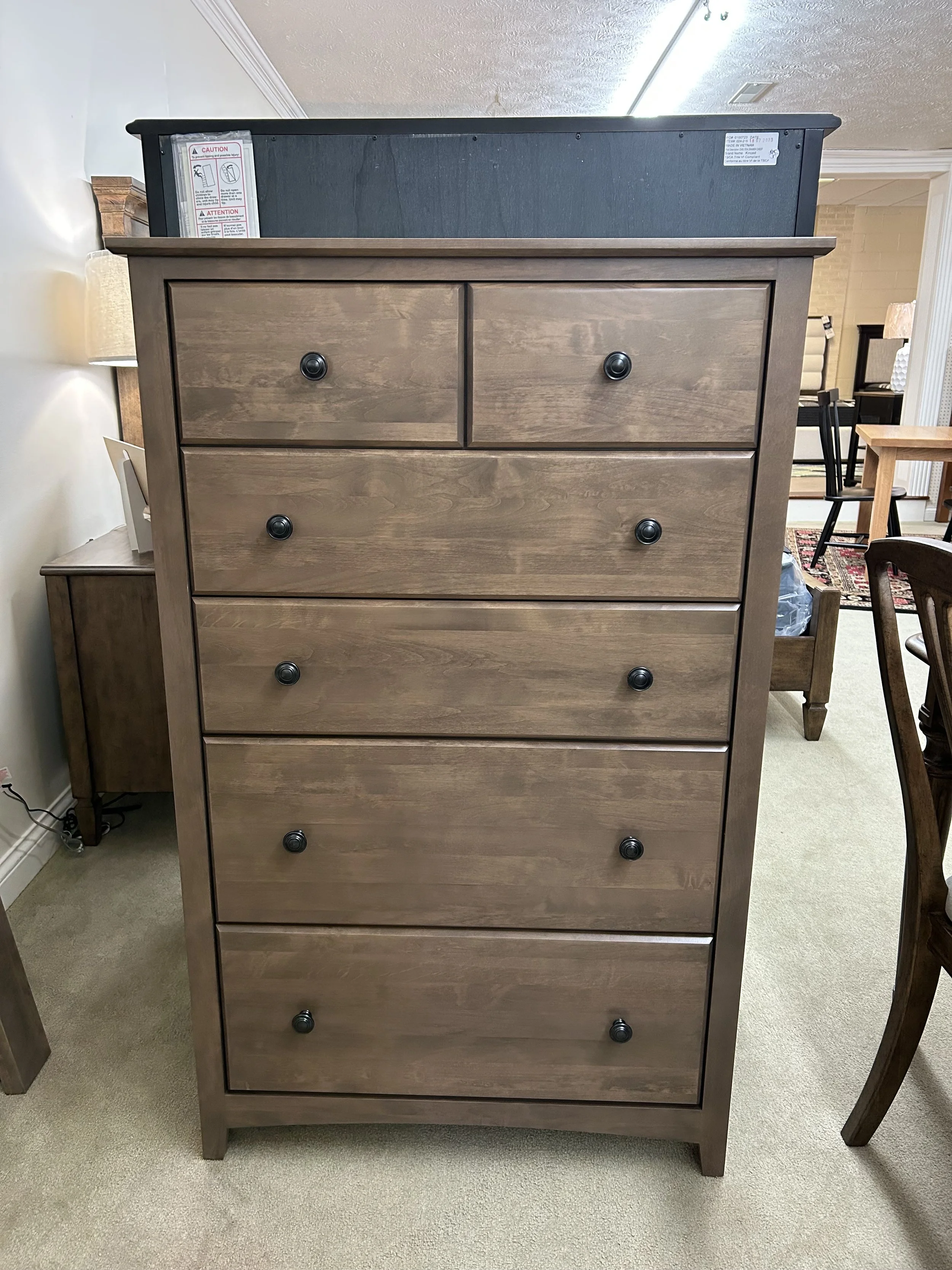 Archbold - Shaker six drawer standing chest in flagstone finish on solid Alder