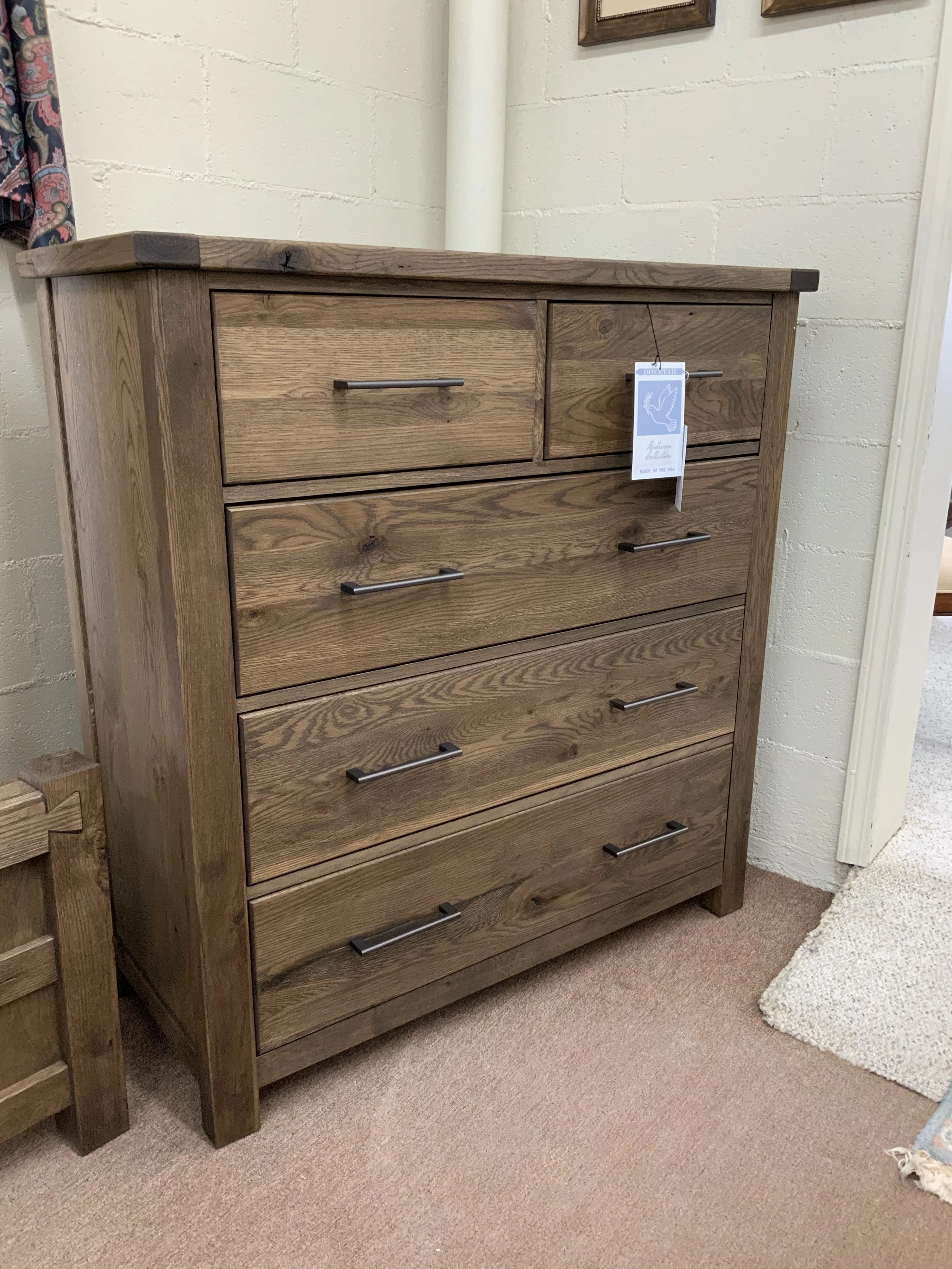 Dovetail collection solid white oak standing dresser by Vaughan-Bassett