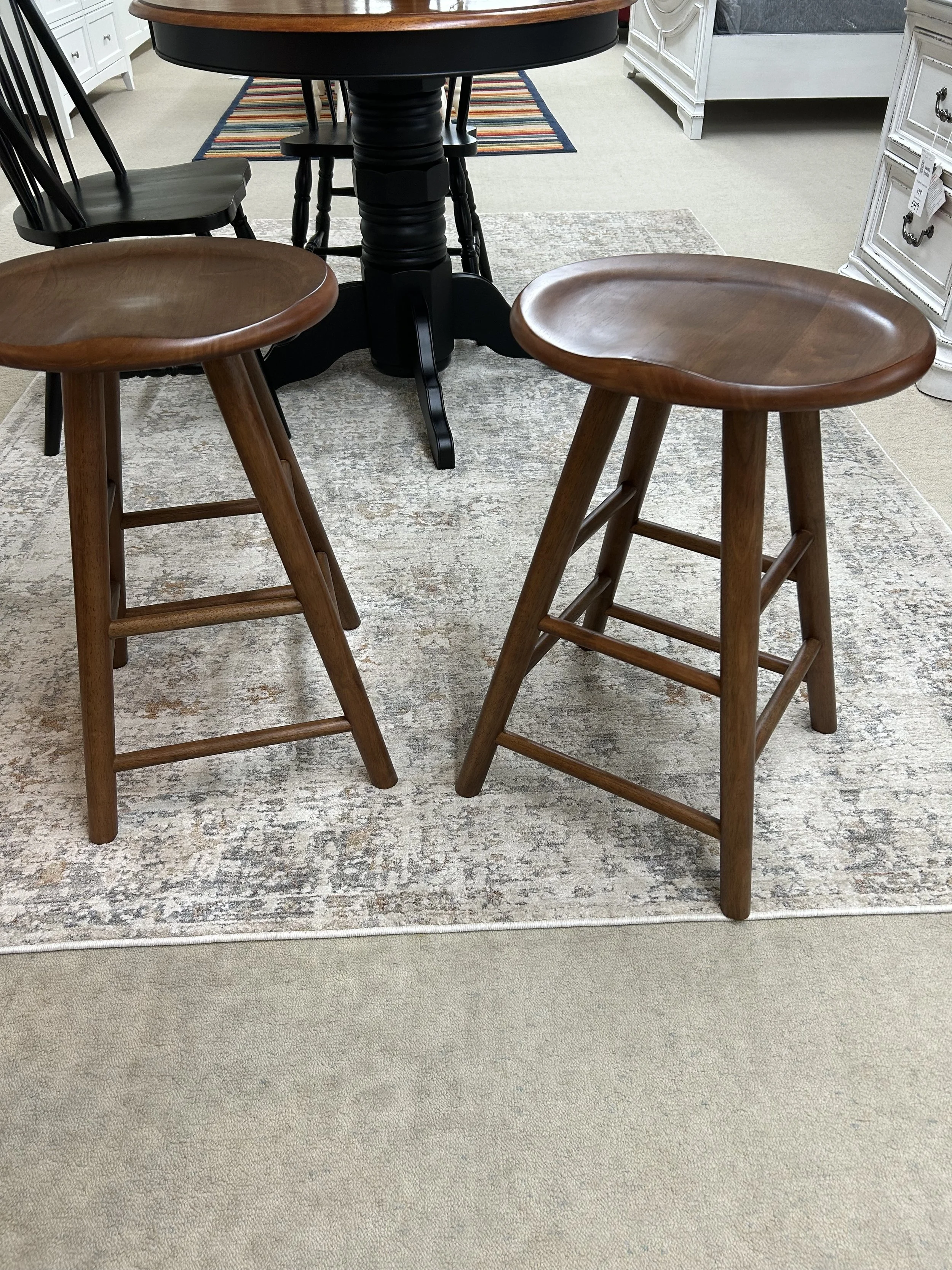 24” swivel barstool in tobacco finish on solid wood by TEI