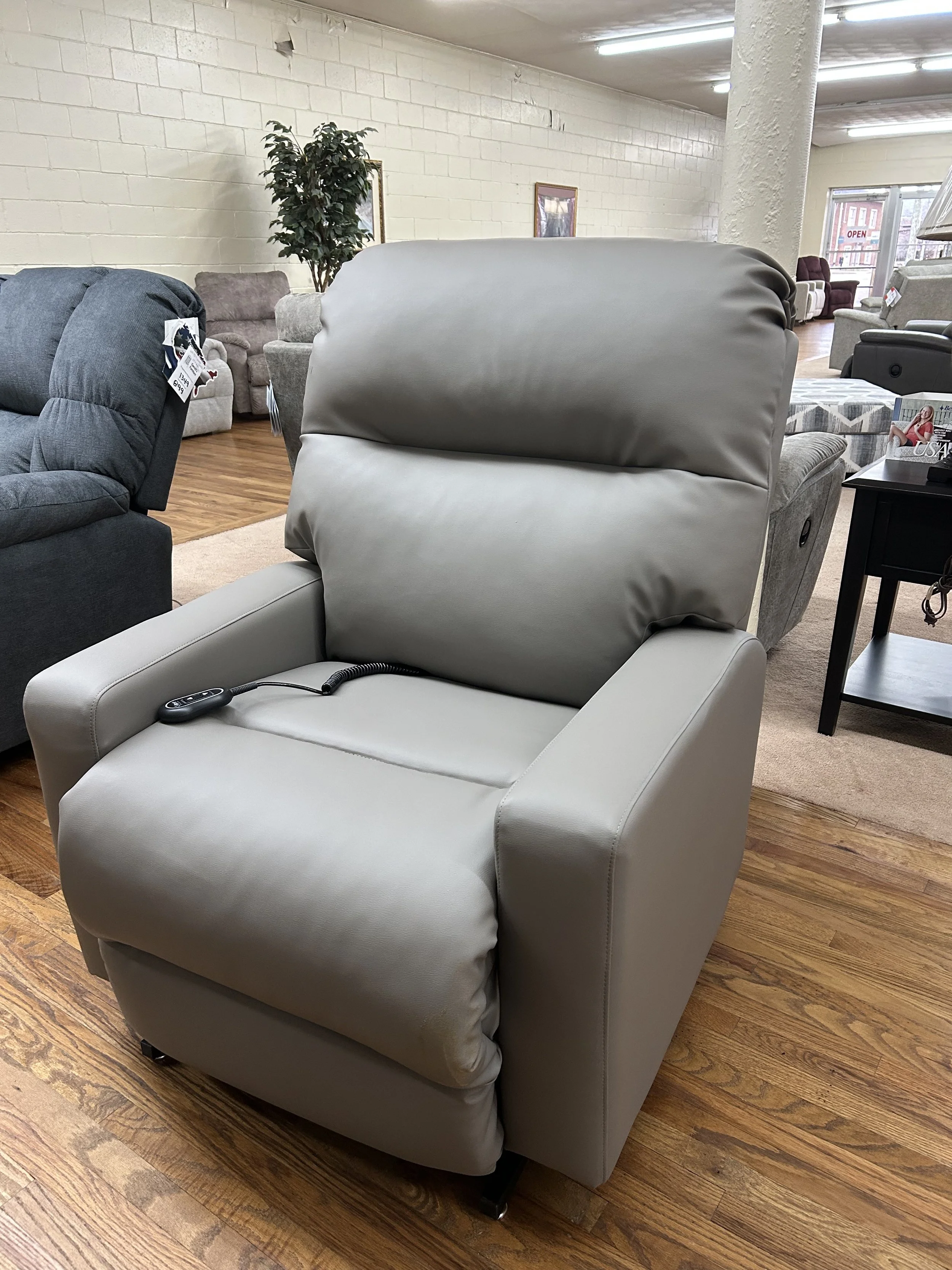 Best HF - Power reclining lift chair in grey medical-grade vinyl 