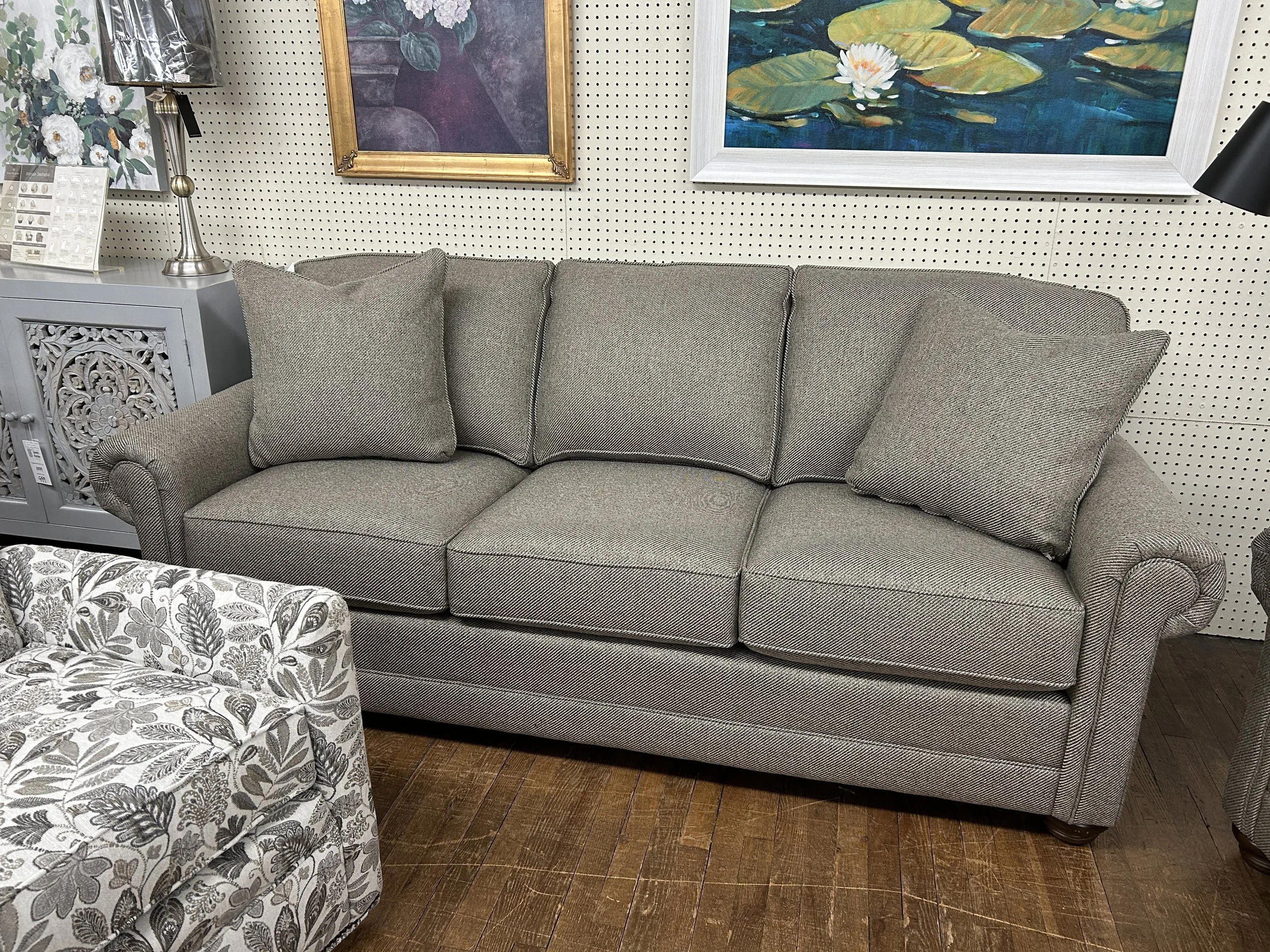 King Hickory - Bentley sofa in Uprise Mineral performance fabric