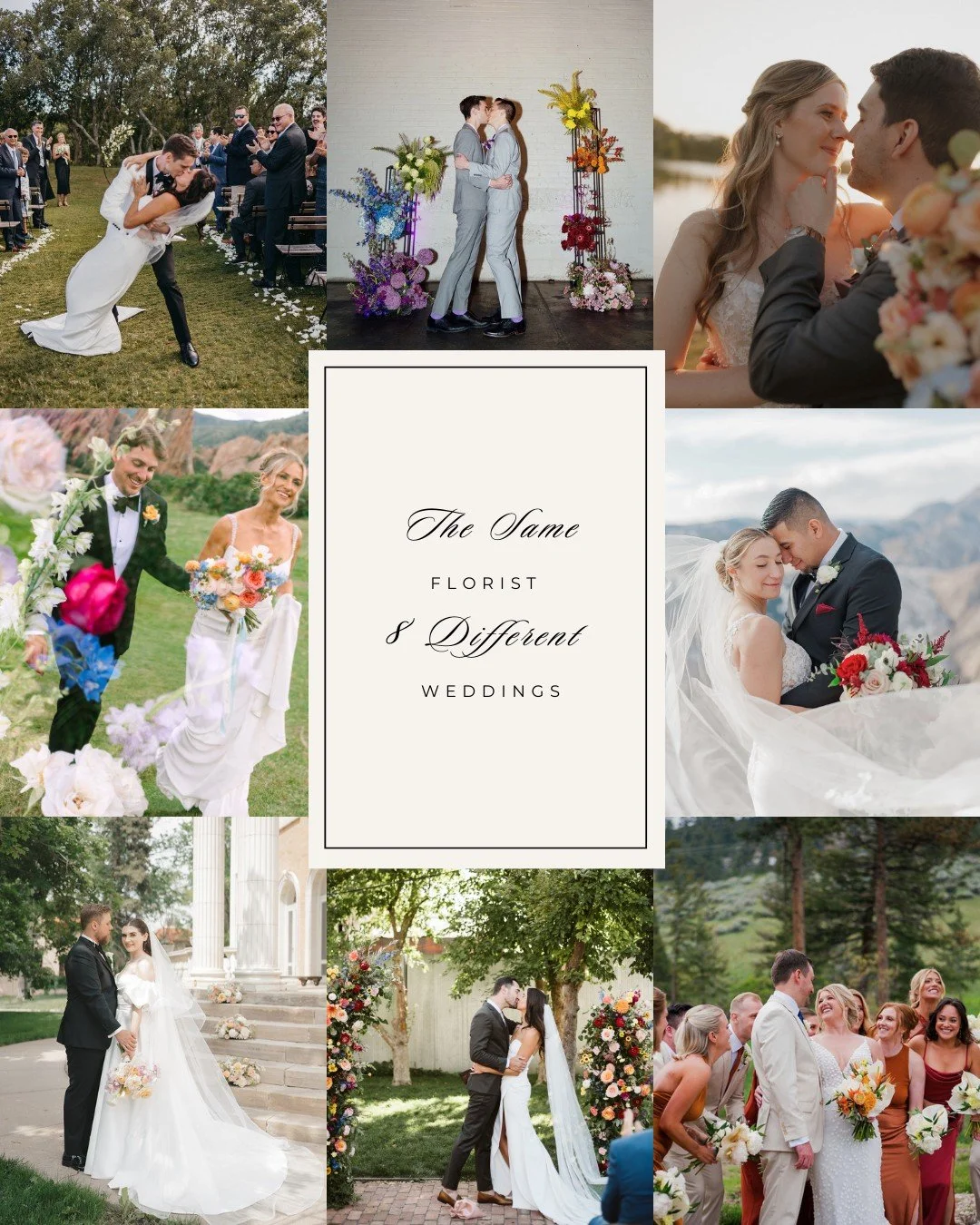 Different love stories.
Different rooms, thoughtfully set.
One florist, behind the scenes for it all.