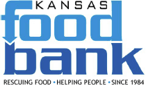 Kansas Food Bank logo with text 'Rescuing Food, Helping People, Since 1984'.