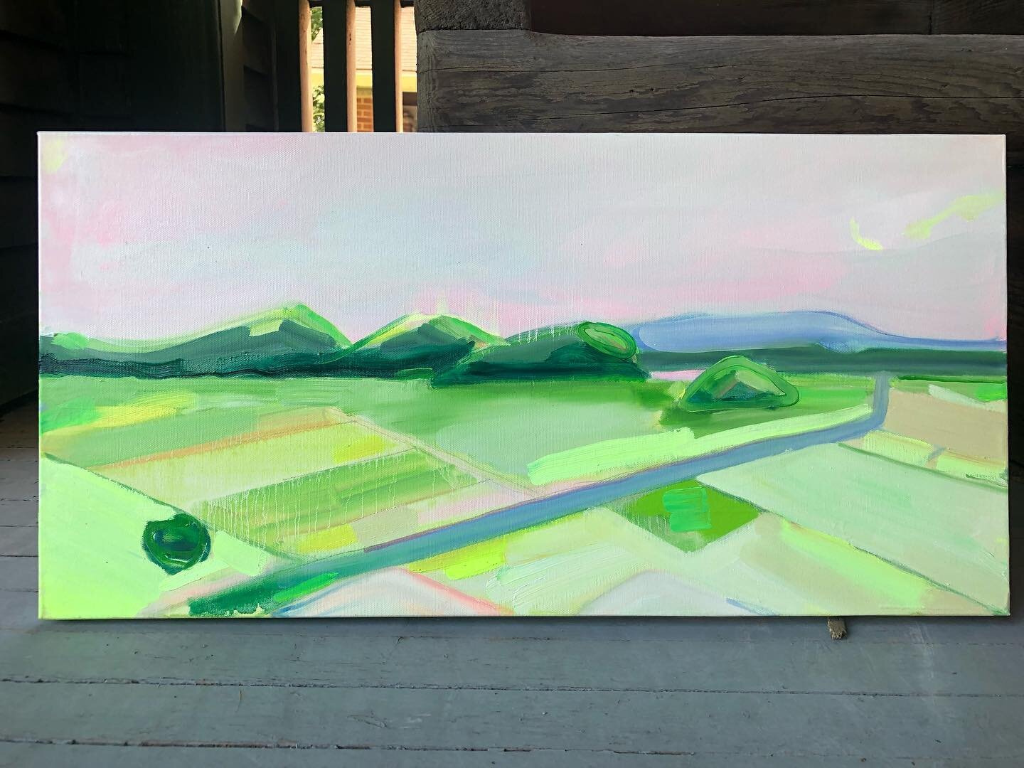 AND SOLD!!! Remember the video of me starting this one? Finally finished it this morning. Believe it or not I try to resist the fluoro colours&hellip;.. I just can&rsquo;t. How about THAT GREEN?? 😁💚