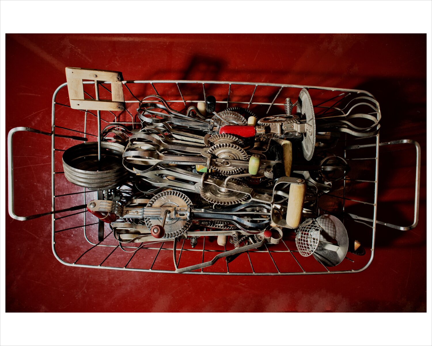 Curators found about 75 vintage eggbeaters in Geoff McMurchy’s collection, pictured here in SD Holman’s Beaters .