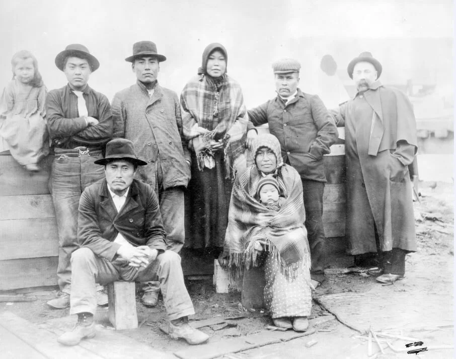 First Nations camped Alexander Beach ca. 1898. Public Domain. Vancouver City Archives