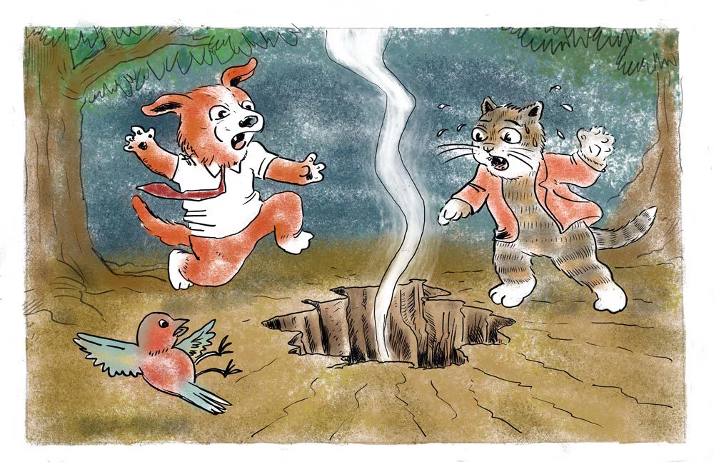 Vancouver comic-book artist and illustrator Josué Menjivar created illustrations to get Studio 58 students thinking of topics for audio plays.