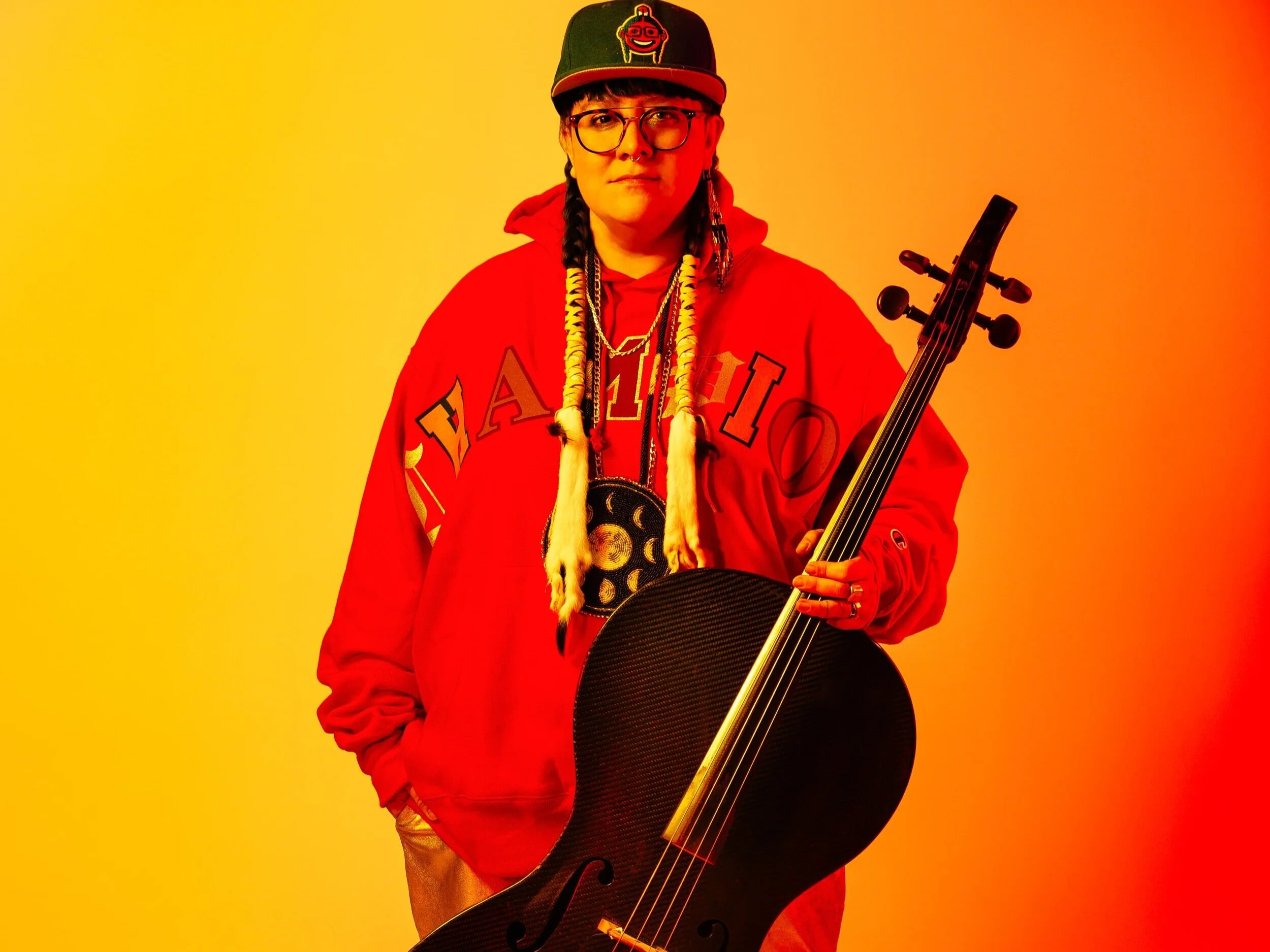 Cello maverick Cris Derksen plays live from her living room, with guinea pigs, February 26 to April 9 via Surrey Civic Theatres