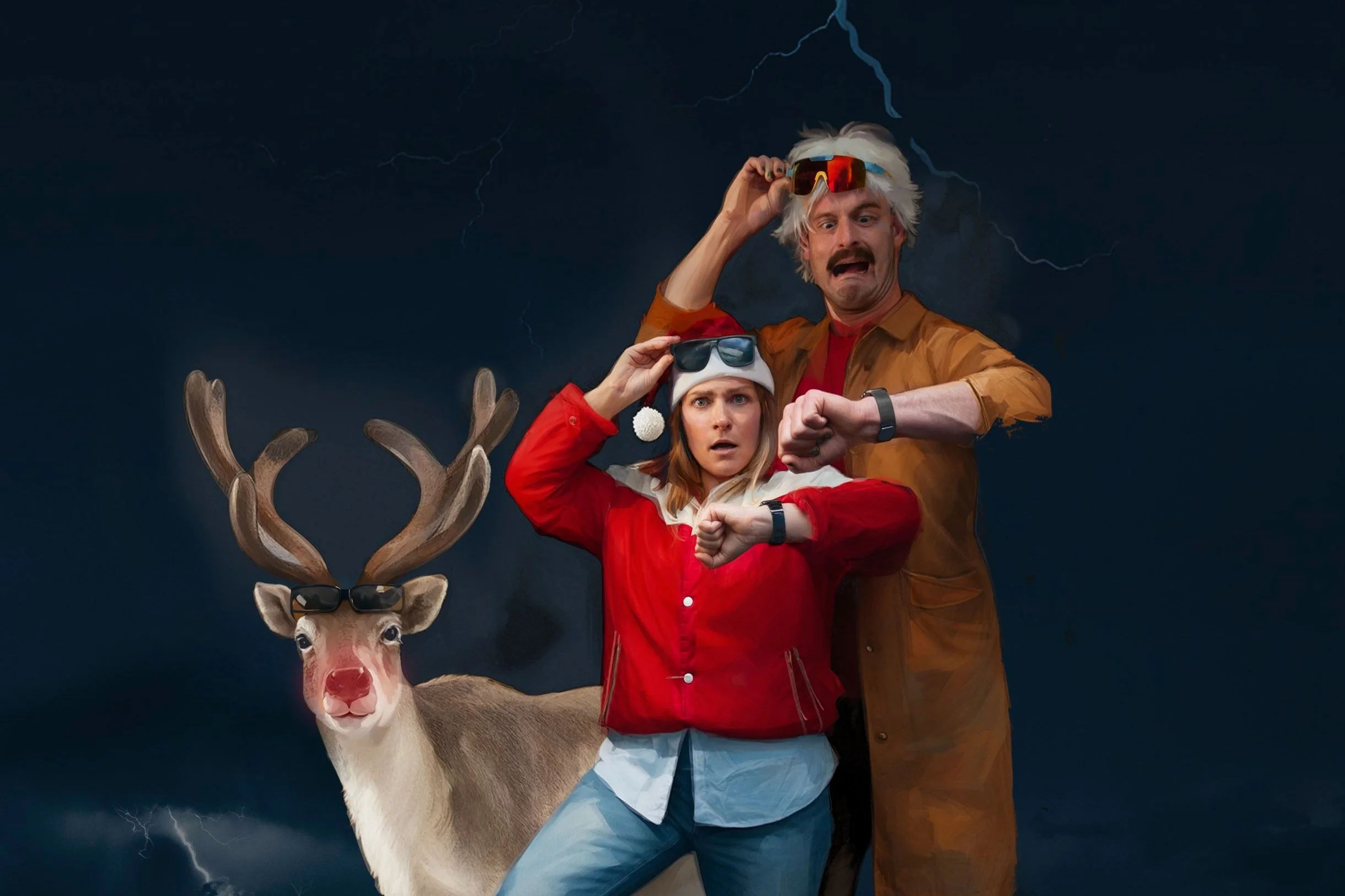 At The Improv Centre, Jacki Gunn's Back to the Holidays features a time-travelling Christmas cynic