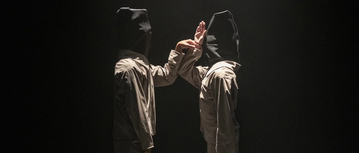 Wearing leather hoods, dancers learn to "see without seeing" in FakeKnot's whip