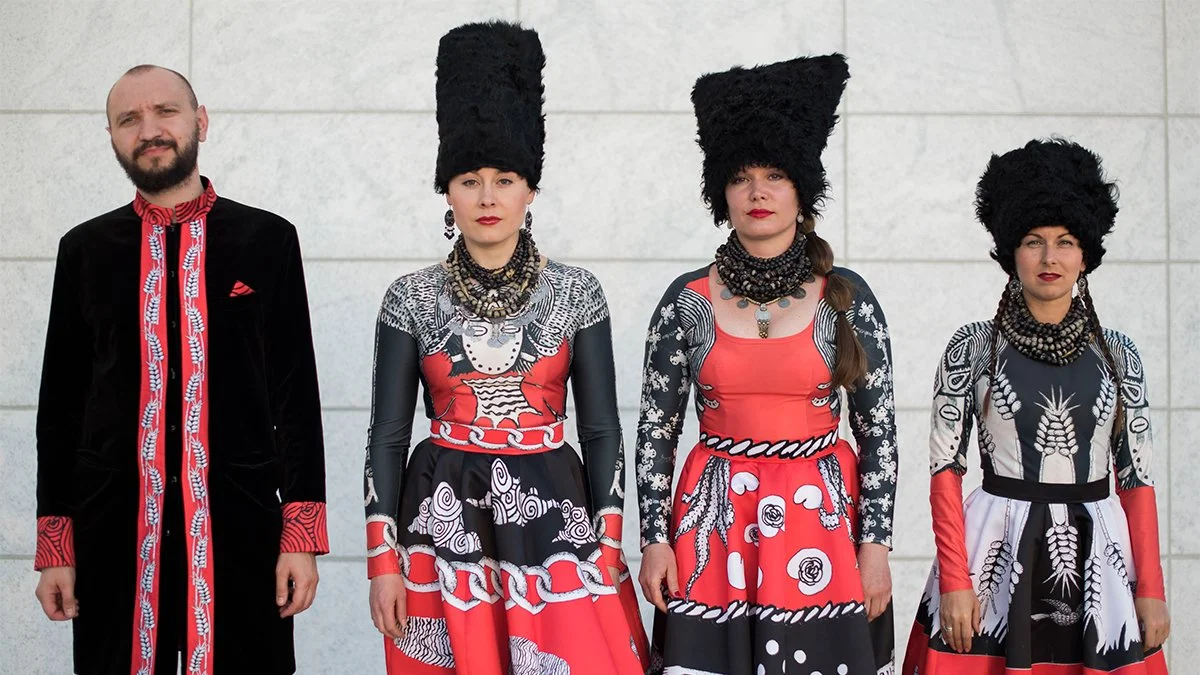 DakhaBrakha's exhilarating act of defiance blends authentic folk traditions with world beats, March 29 and 30