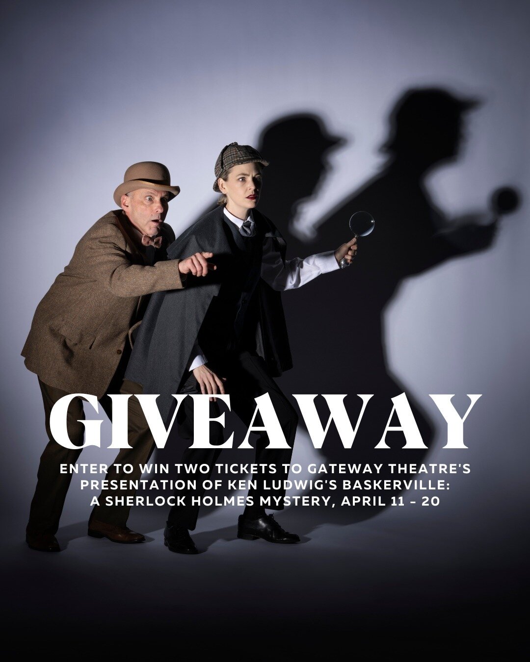 GIVEAWAY!⁠
⁠
From the award-winning mastermind of mayhem Ken Ludwig (Lend Me a Tenor), comes a fast-paced, pulse-pounding comedy like no other. Equal parts adventure and comedy, Baskerville finds Sherlock Holmes and Dr. Watson attempting to crack the