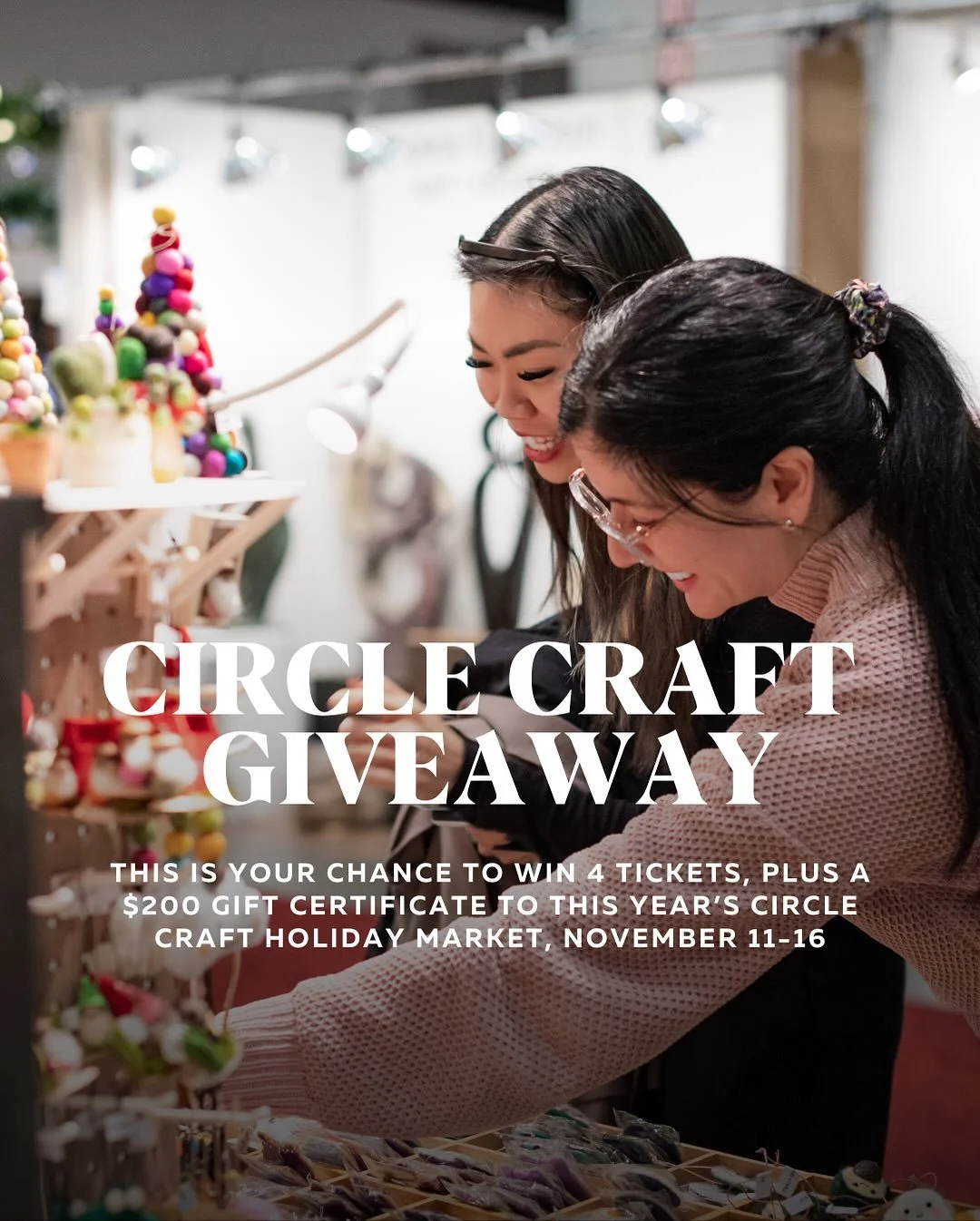 GIVEAWAY!⁠
⁠
Discover one-of-a-kind holiday gifts at Western Canada&rsquo;s largest craft sale, Circle Craft Holiday Market, November 11 to 16. ⁠
⁠
With over 300+ Canadian craftspeople, shop quality goods from curated fashions, jewelry, skincare, can