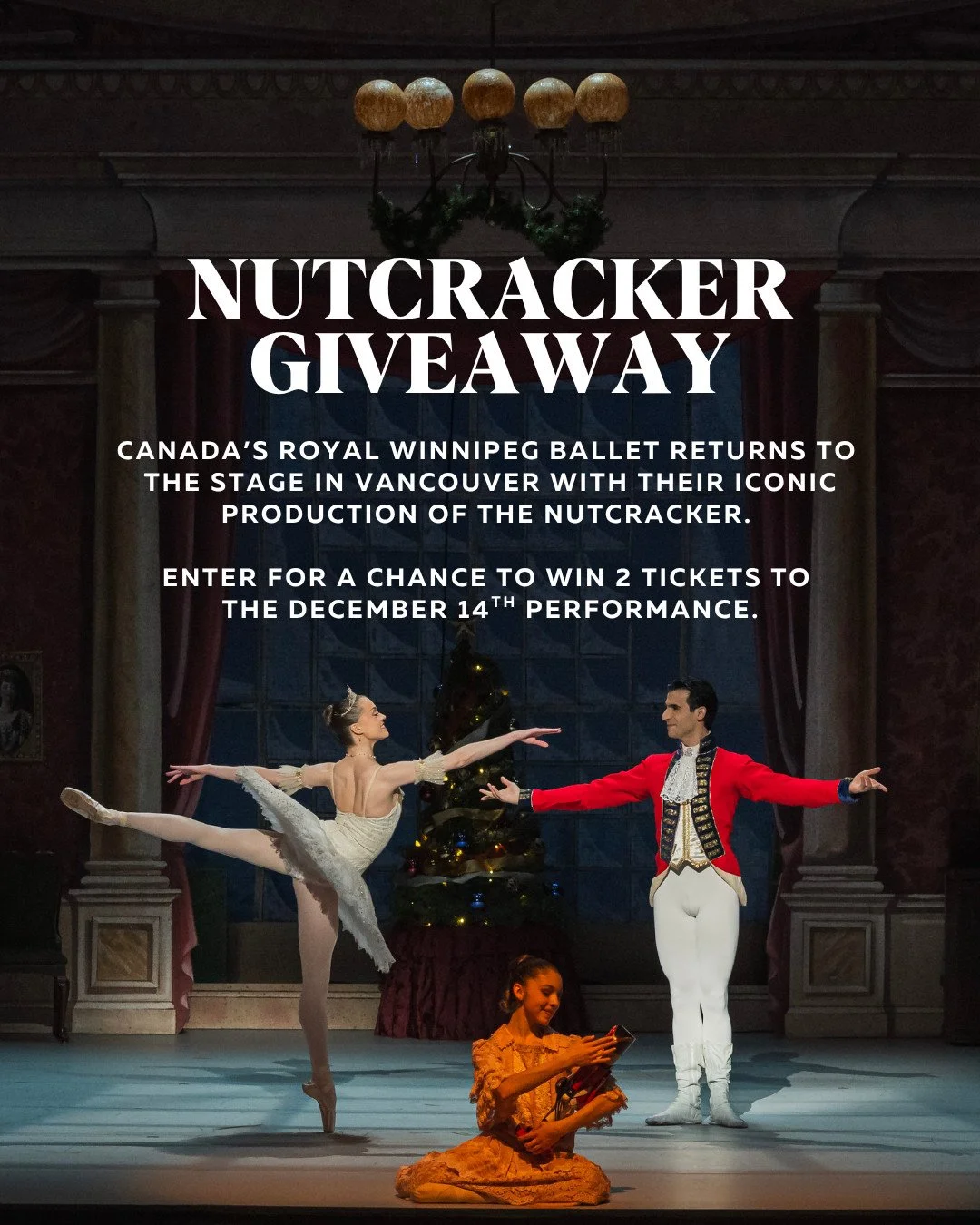GIVEAWAY⁠
⁠
Under the new Artistic Directorship of Christopher Stowell, Canada&rsquo;s Royal Winnipeg Ballet returns to the stage in Vancouver, December 12 to 14, with their iconic production of The Nutcracker. Founded in 1939, the RWB is one of Nort