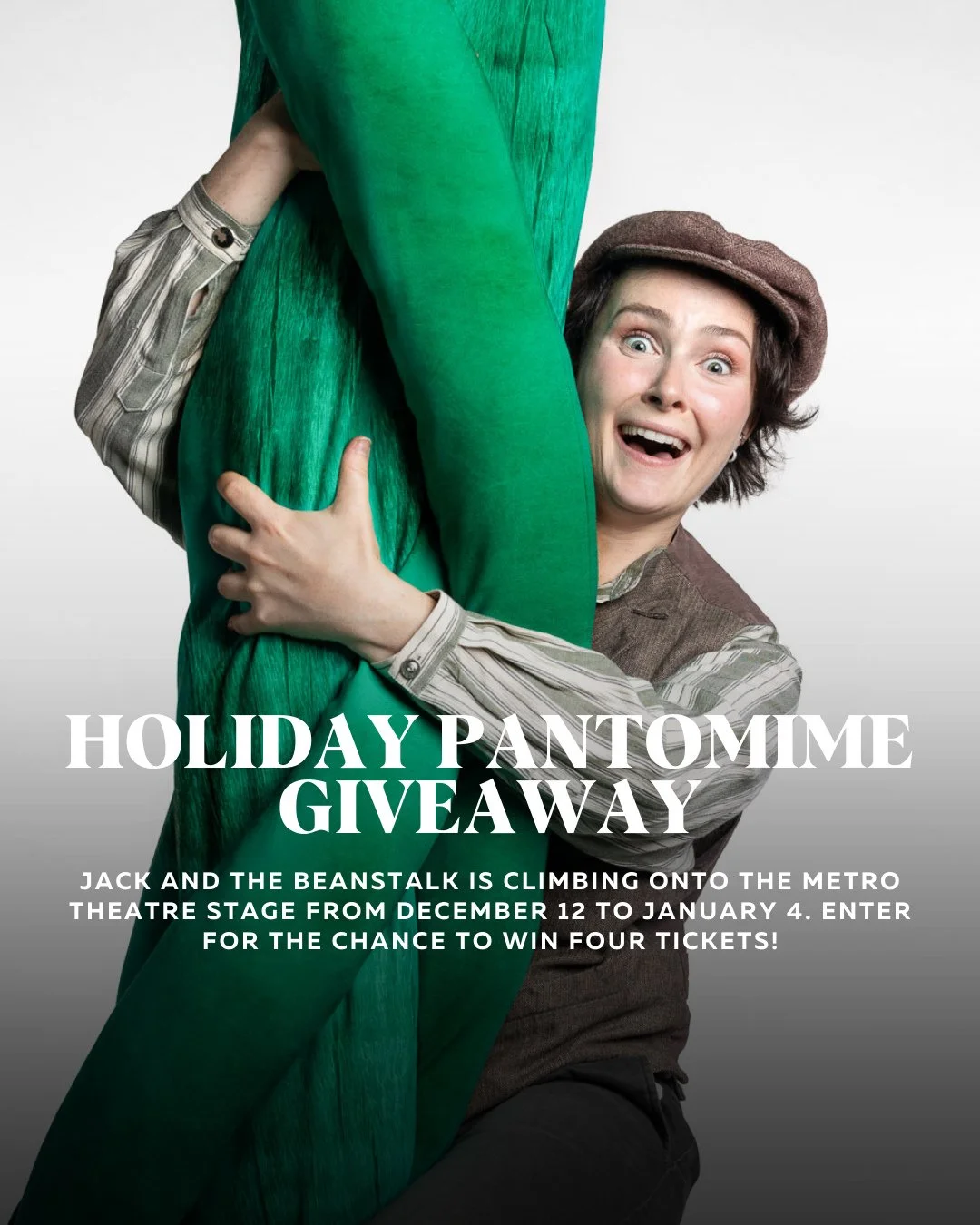 THEATRE GIVEAWAY⁠
⁠
Jack and the Beanstalk is climbing onto the Metro Theatre stage from December 12, 2025, to January 4, 2026, celebrating 40 years of Panto magic! 🫘✨⁠
⁠
From the Ovation Award&ndash;winning team behind Cinderella, this year&rsquo;s