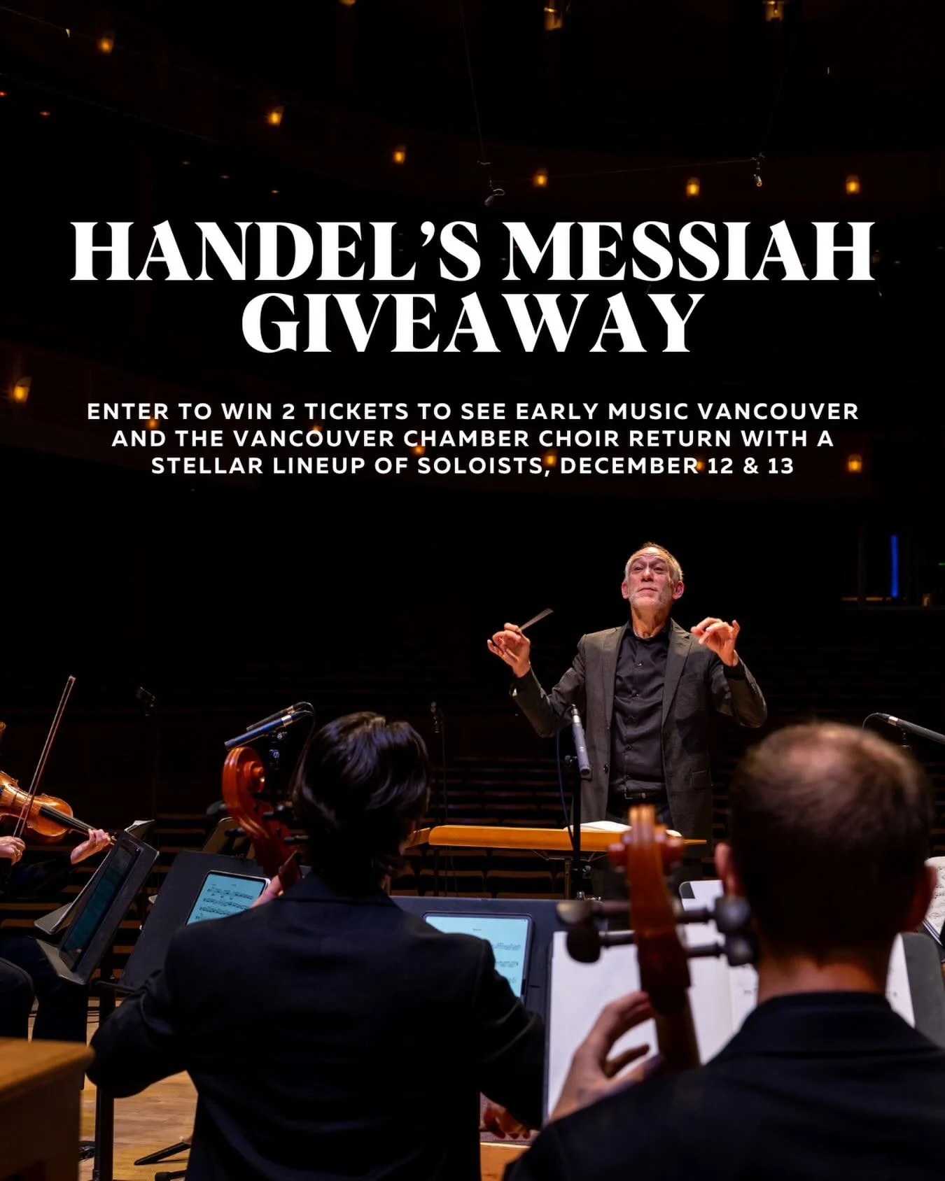 GIVEAWAY 🎵

Early Music Vancouver and Vancouver Chamber Choir&rsquo;s joint mounting of Handel&rsquo;s indomitable Messiah returns to The Orpheum with a stellar lineup of soloists.

At times reflective, joyful, solemn, and mysterious, this monumenta