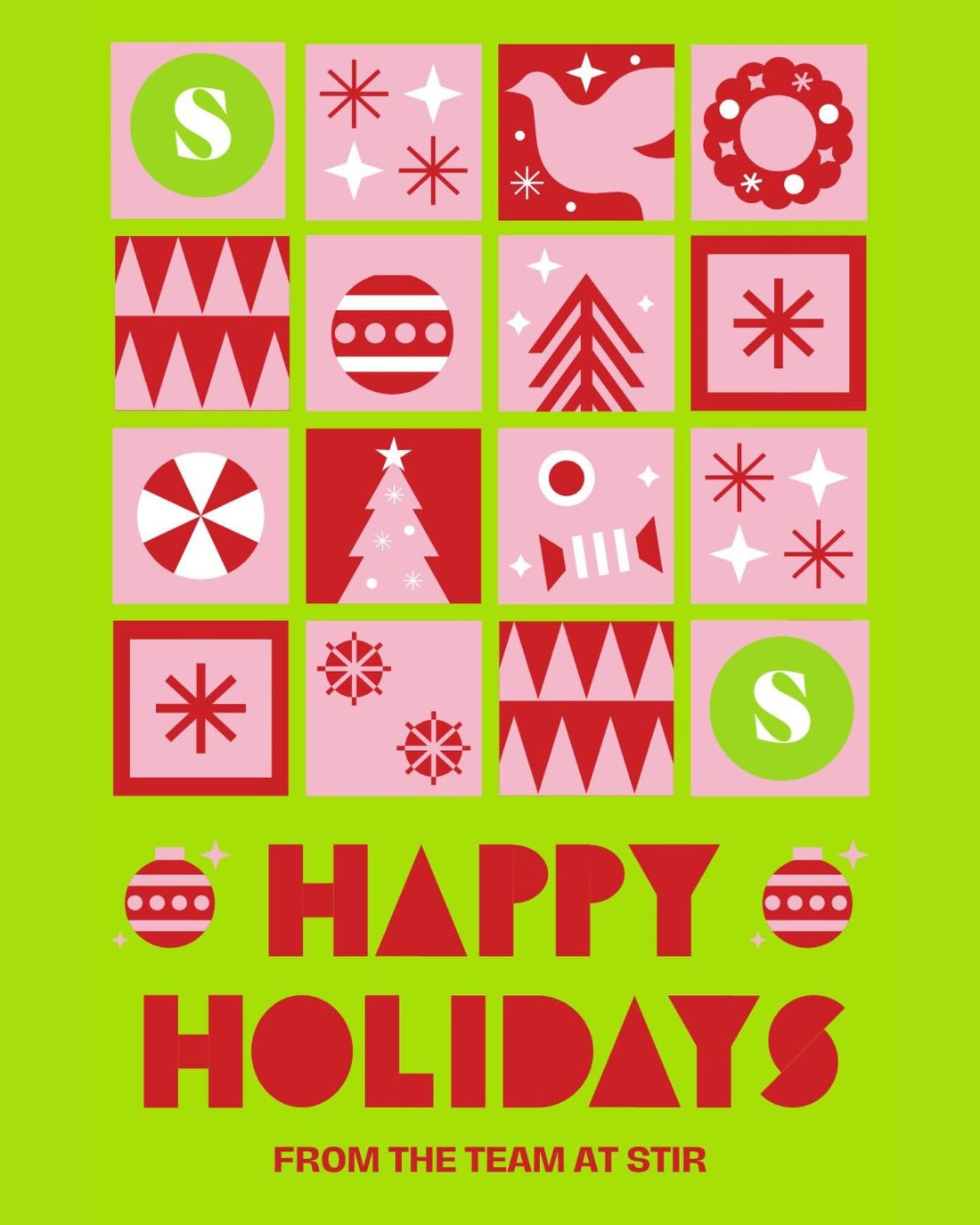 Happy Holidays from the team at Stir ❤️