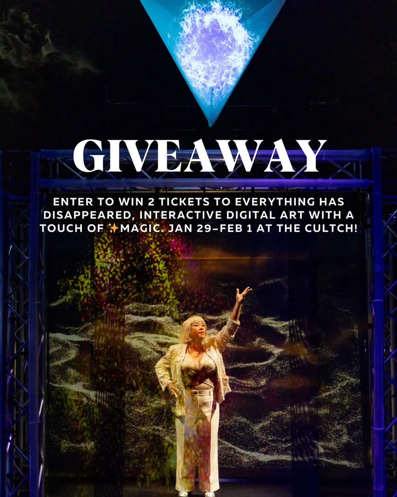 GIVEAWAY 

Enter to win 2 tickets to Everything Has Disappeared, a show celebrating and exploring the unique relationship between diaspora and the global economy. Fusing interactive digital art with a touch of magic, Everything Has Disappeared points