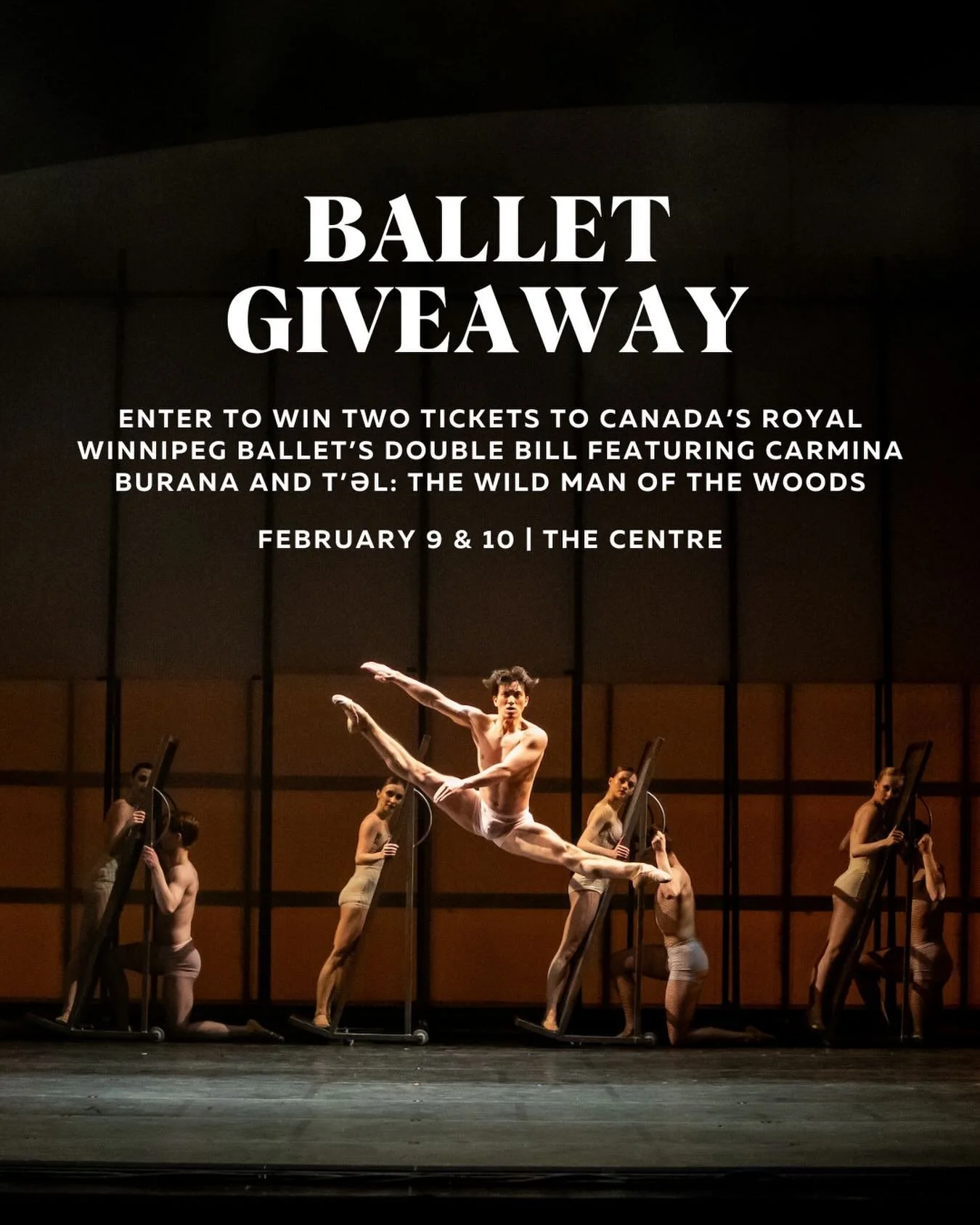GIVEAWAY

Canada&rsquo;s Royal Winnipeg Ballet presents an electrifying double bill, a celebration of the human spirit in all its complexity: raw passion, vulnerability, desire, and joy.

RWB&rsquo;s trademark presentation of Carmina Burana will open