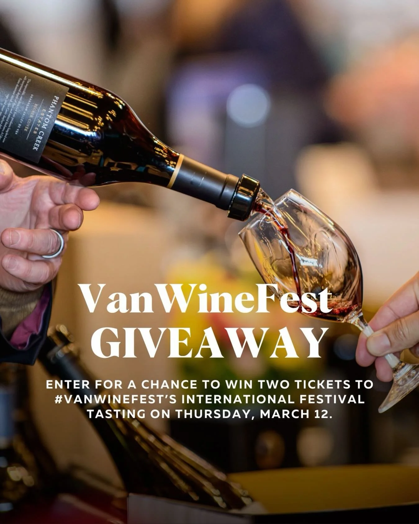 VanWineFest GIVEAWAY!

🎟️ Enter for a chance to win two tickets to #VanWineFest&rsquo;s International Festival Tasting on Thursday, March 12.

Experience a celebration of food and wine at the 47th annual Vancouver International Wine Festival with 11