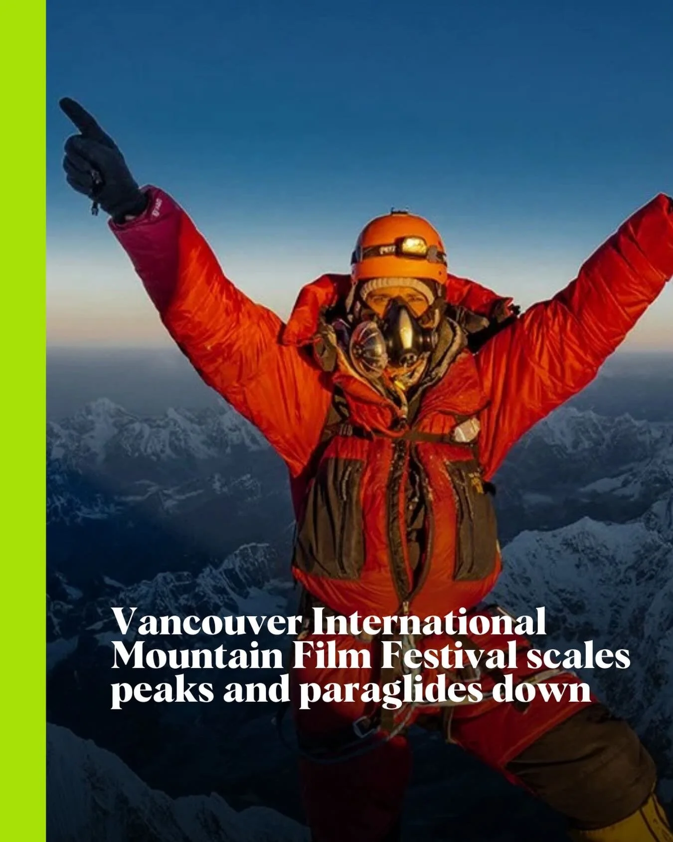 Views and feats to inspire, from a Mountaineering Women program at The Cinematheque to the Everest tales of adventure filmmaker Elia Saikaly. 

Read more ahead of @thevimff at Stir. 

#filmfest #vancouverfilm #northvan #vancouverarts