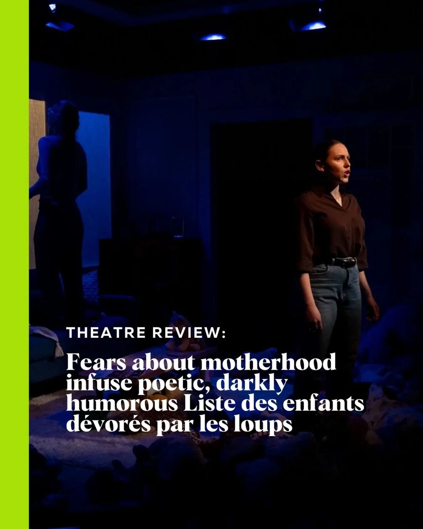 With warped sitcom rhythms, Caroline B&eacute;lisle&rsquo;s new play brings together two old friends to contend with contemporary ambivalence about bringing children into the world. 

Head to Stir to read the full theatre review.

#vancouvertheatre #