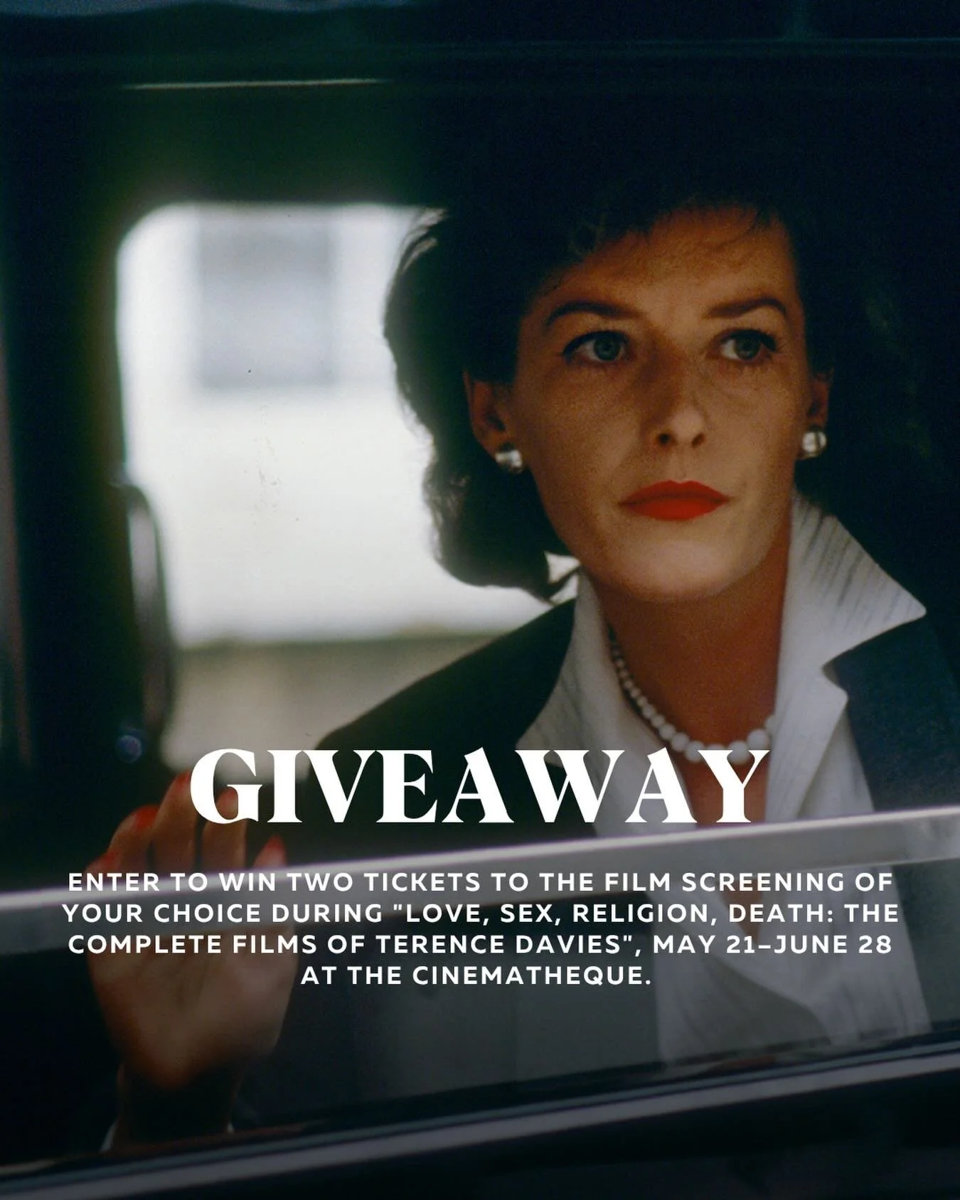 GIVEAWAY

🎞️ The Cinematheque presents The Complete Films of Terence Davis, May 21 to June 8. 

This retrospective, the first in Vancouver, follows a tour stop at TIFF Cinematheque and an initial mounting at the BFI in London. &ldquo;Love, Sex, Reli