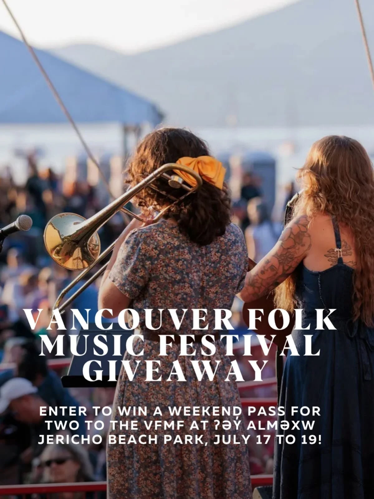 GIVEAWAY! 🎶🎉

VFMF returns to ʔəy̓ alməxw Jericho Beach Park, July 17 to 19. The 2026 Festival welcomes 35 incredible artists and groups from across Canada, North America, and around the world.

More than just a music festival, VFMF is a community 