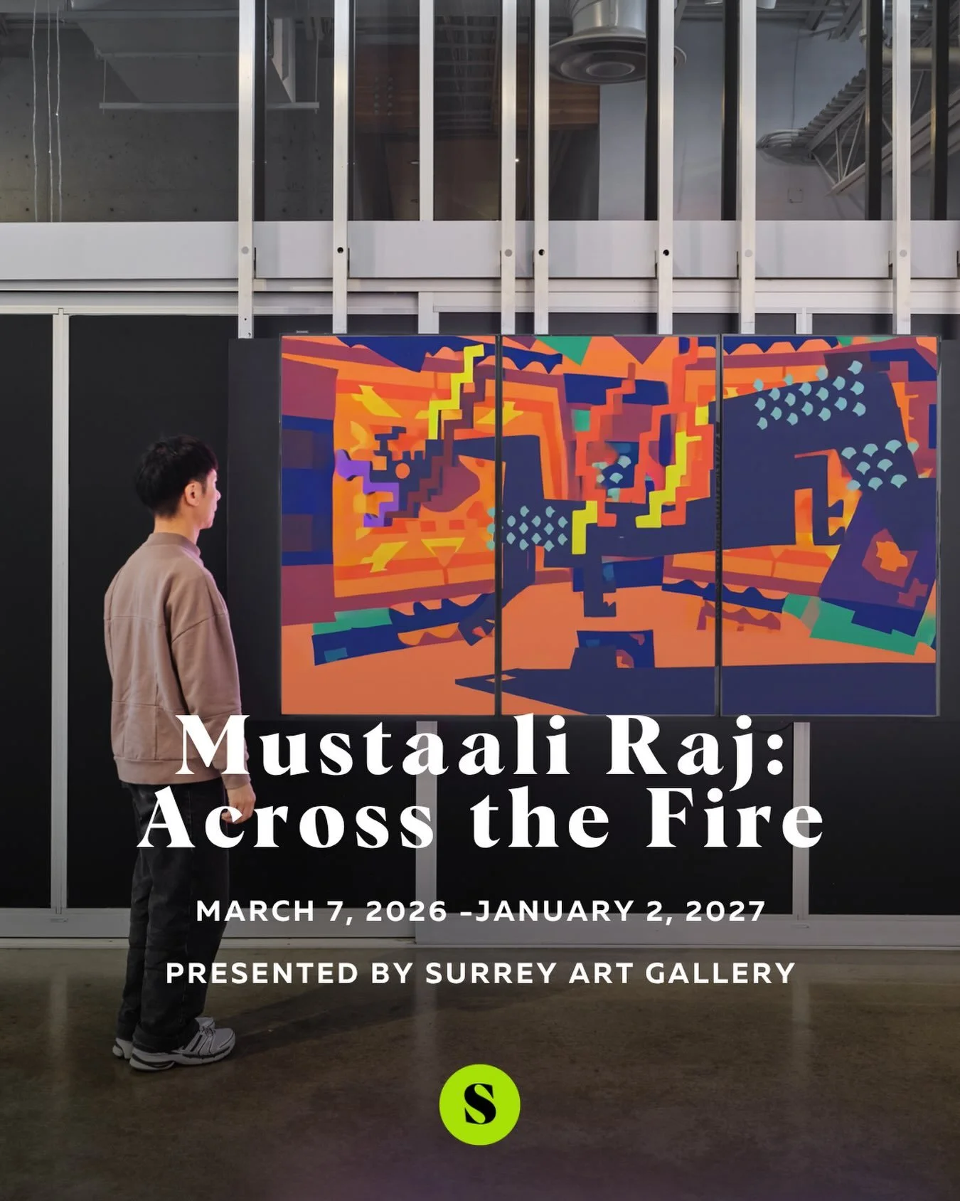 Surrey Art Gallery is pleased to present Mustaali Raj: Across the Fire, on view through January 2, 2027. 
 
In this immersive three-channel video installation, artist Mustaali Raj reimagines the dragon as a shared myth that transcends geography and v