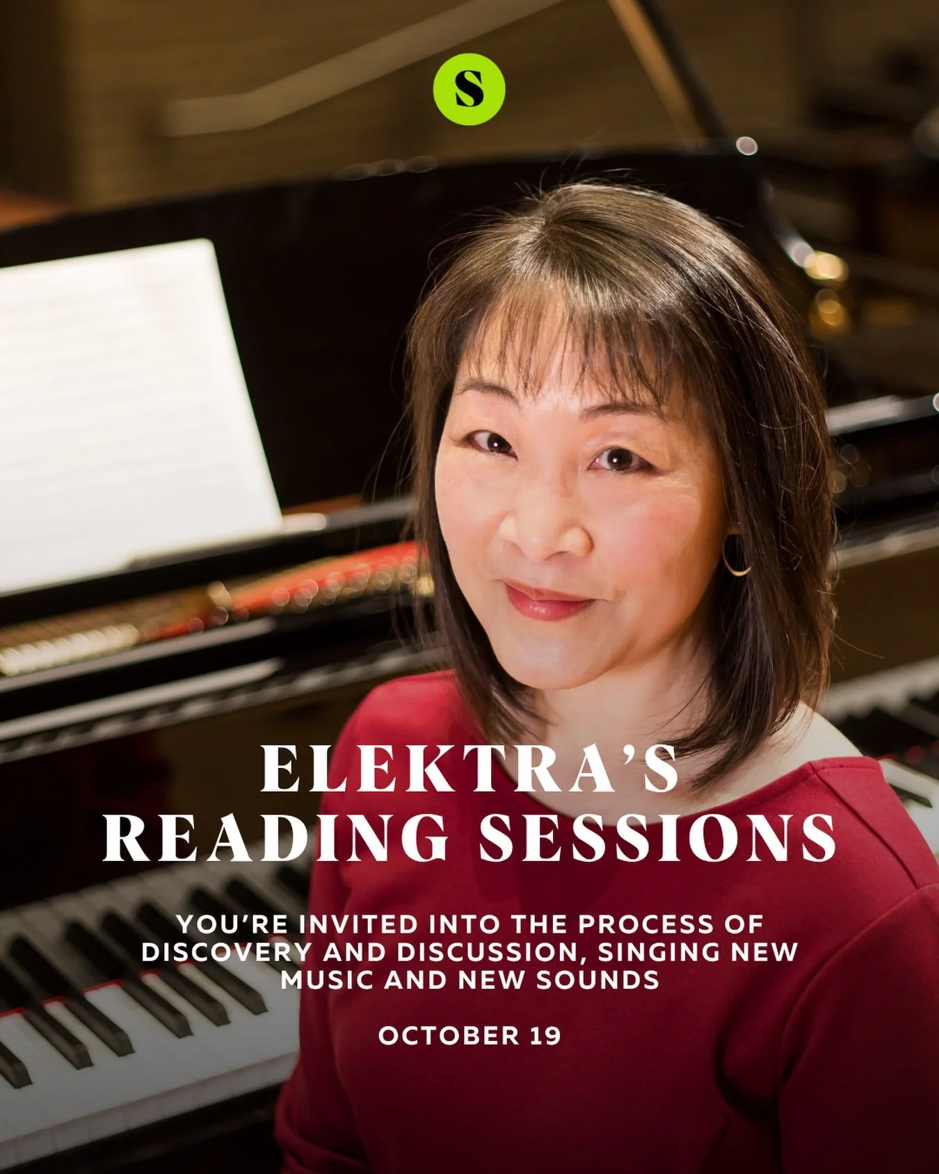 Elektra&rsquo;s annual Reading Session of New Compositions gives composers the opportunity to hear new music for adult treble voices (SSAA) performed live by Elektra. 

This year&rsquo;s session takes place Monday, October 19, featuring guest compose