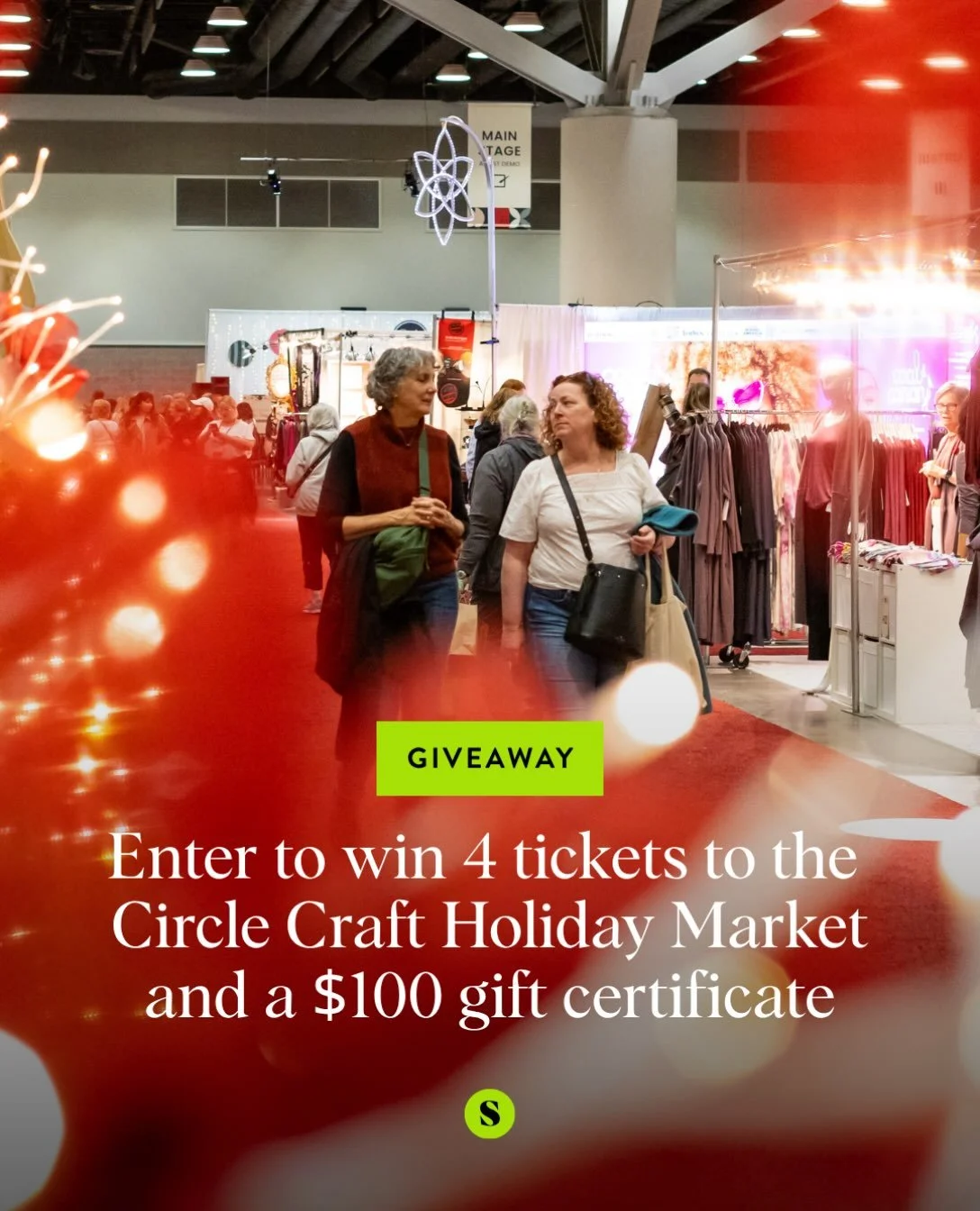 GIVEAWAY

Circle Craft Holiday Market, Western Canada&rsquo;s largest craft sale, returns to the Vancouver Convention Centre from November 11 to 15, featuring handmade gems from 315+ Canadian craftspeople. 

Sip and snack while you shop quality goods