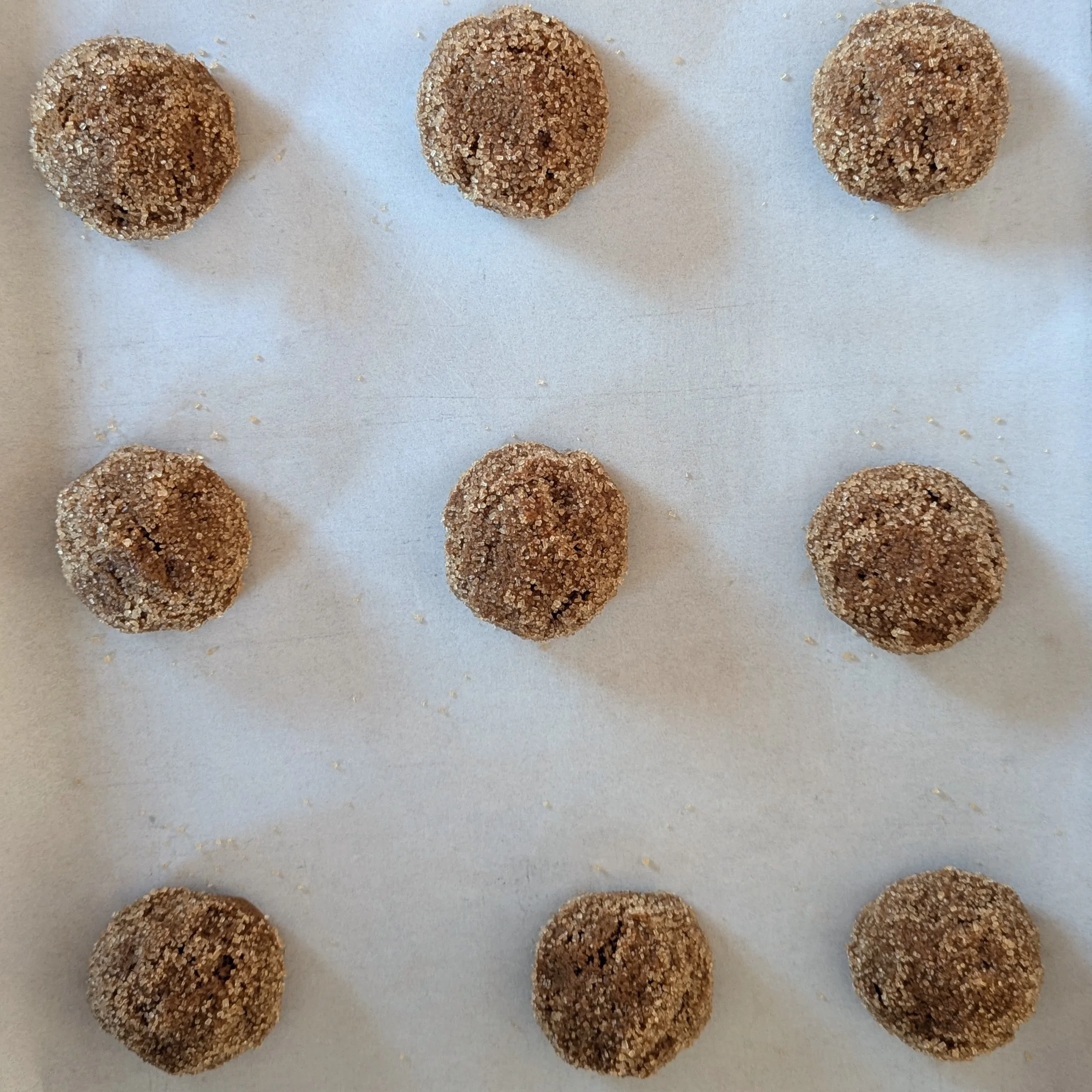 ginger cookie dough rolled in sugar.jpg