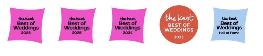 The Knot Best of Weddings awards and Hall of Fame badges