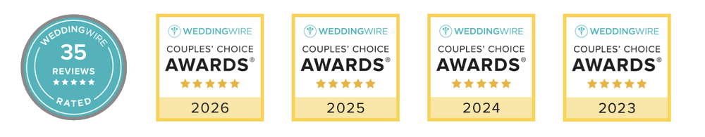WeddingWire Couples' Choice Awards 2023 through 2026