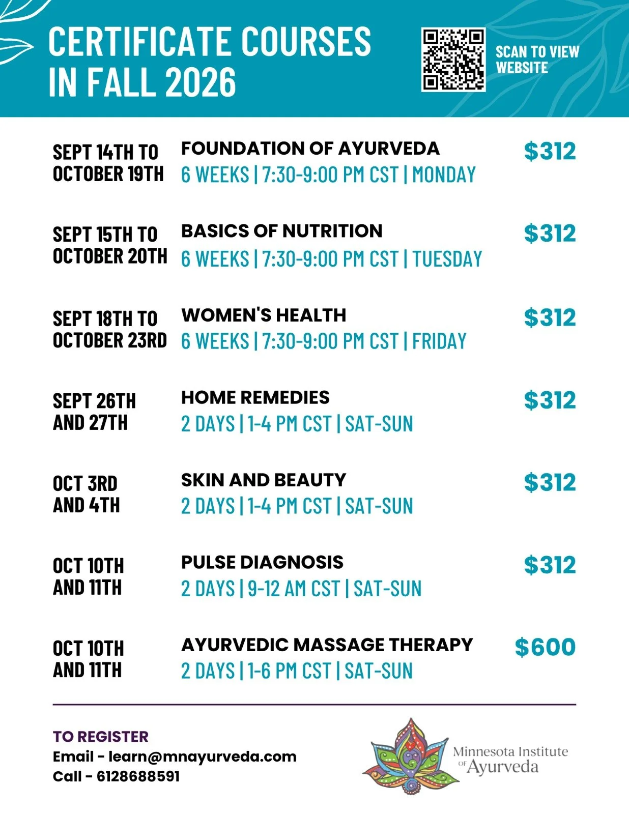 Short Courses Fall 2026